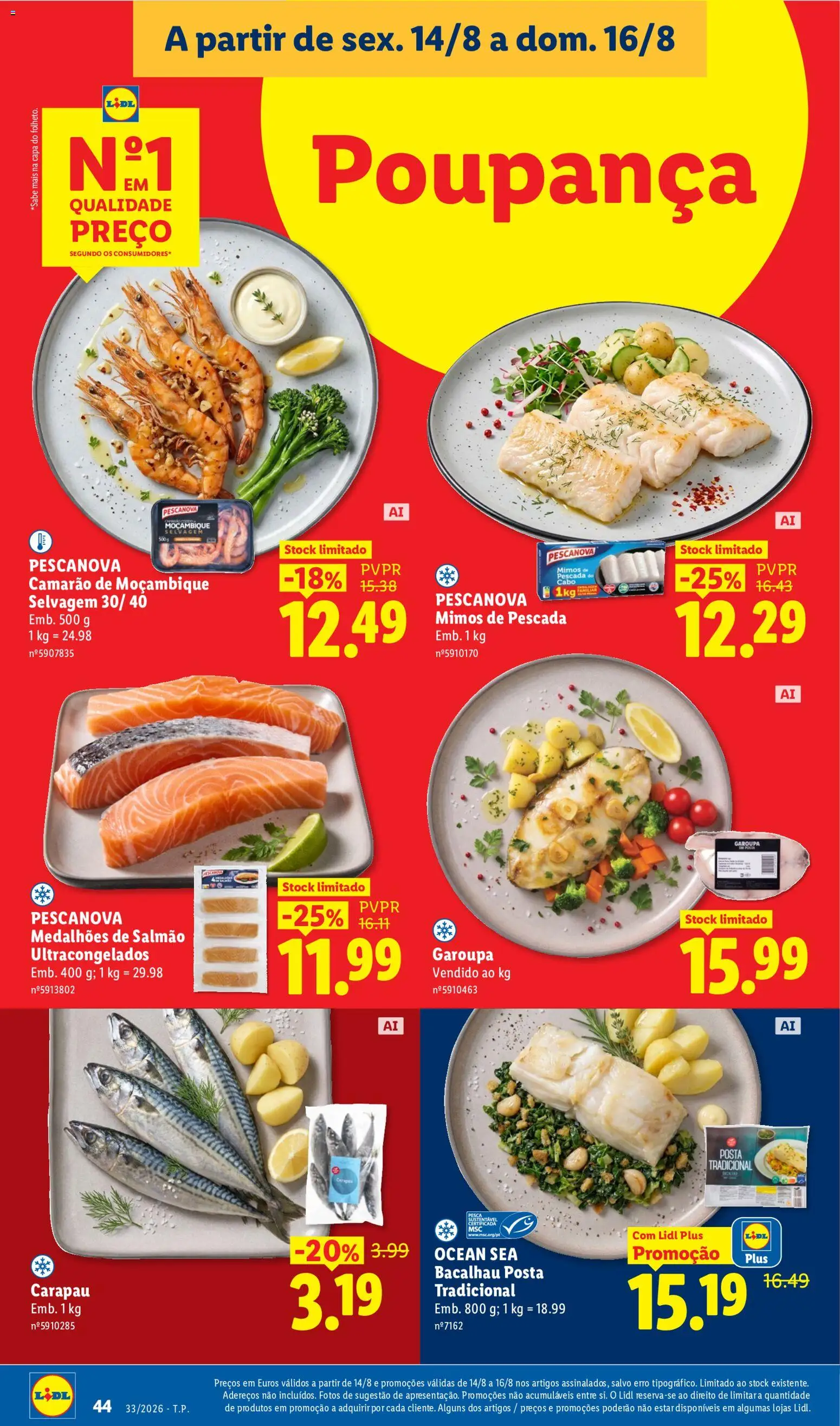 Lidl folheto │ válido de 10/08/2026 | Página: 44 | Produtos: Cabo, Pescada, Camarão, Pescada do cabo