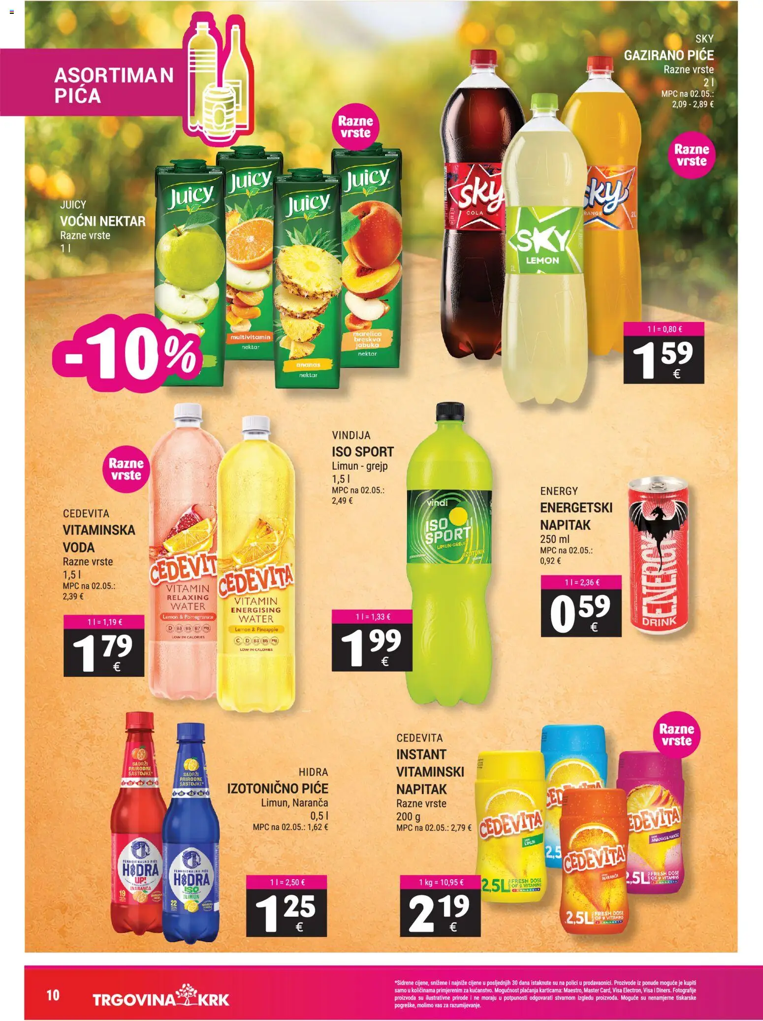 Trgovina Krk katalog | vrijedi od 01.09.2026 | Stranica: 10 | Proizvodi: Voda, Mango, Breskva, Cedevita
