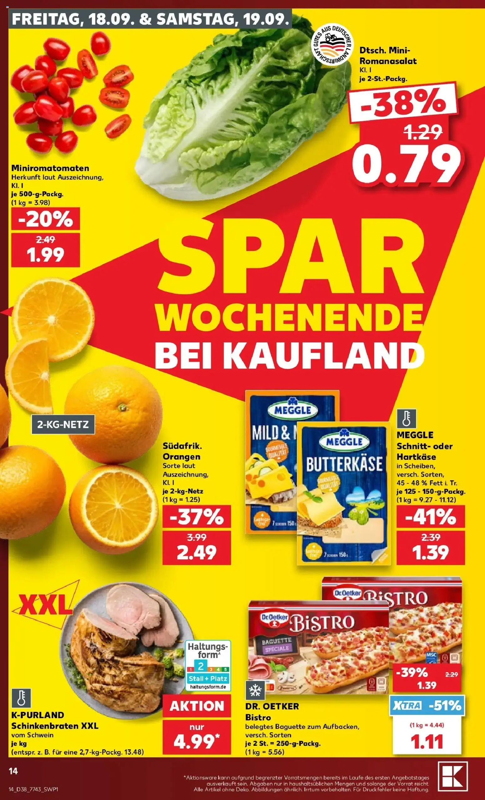 Prospekt Kaufland ab 17.09.2026 » Angebote Online zum Blättern | Seite: 14 | Produkte: Baguette, Orangen