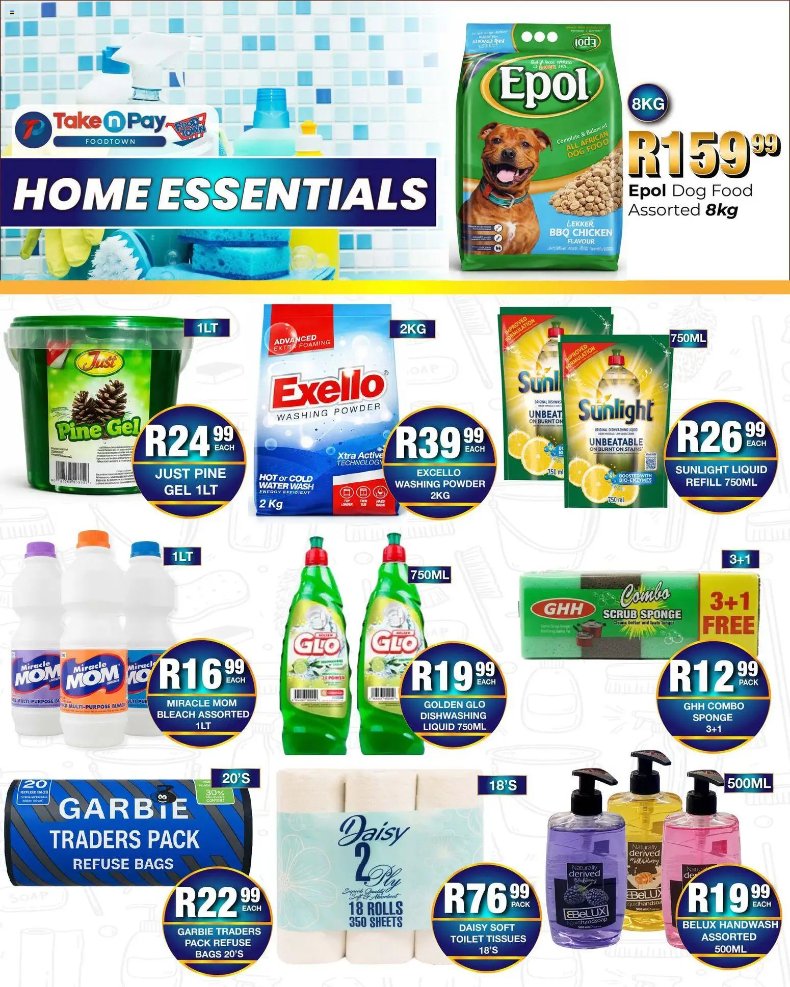 New Take n Pay catalogue – valid from 09.03.2026 | Page: 24 | Products: Water, Washing powder, Dog food, Tissues