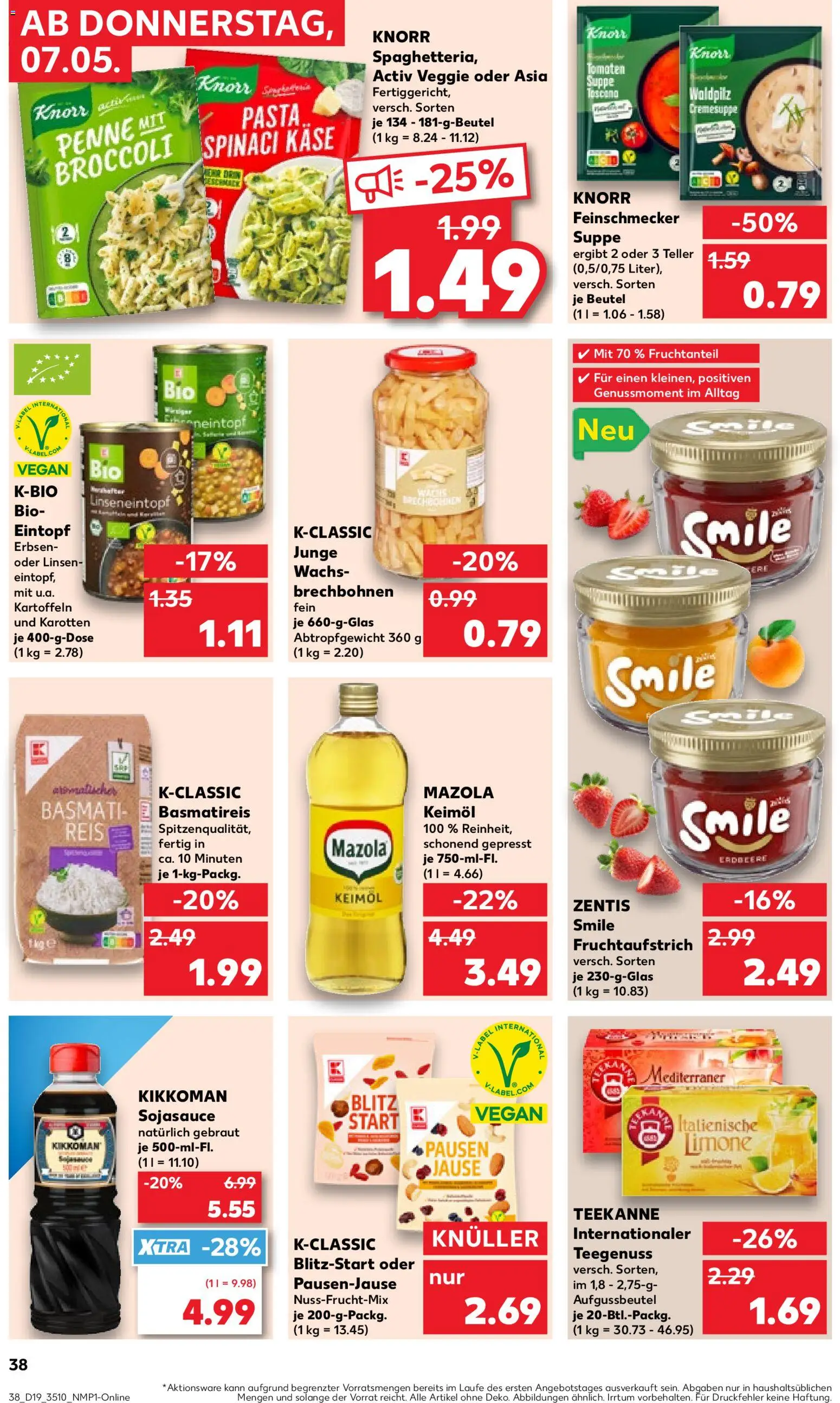 Kaufland Prospekt Zeitz	 – gültig ab 07.05.2026 | Seite: 38 | Produkte: Käse, Kartoffeln, Reis, Erbsen