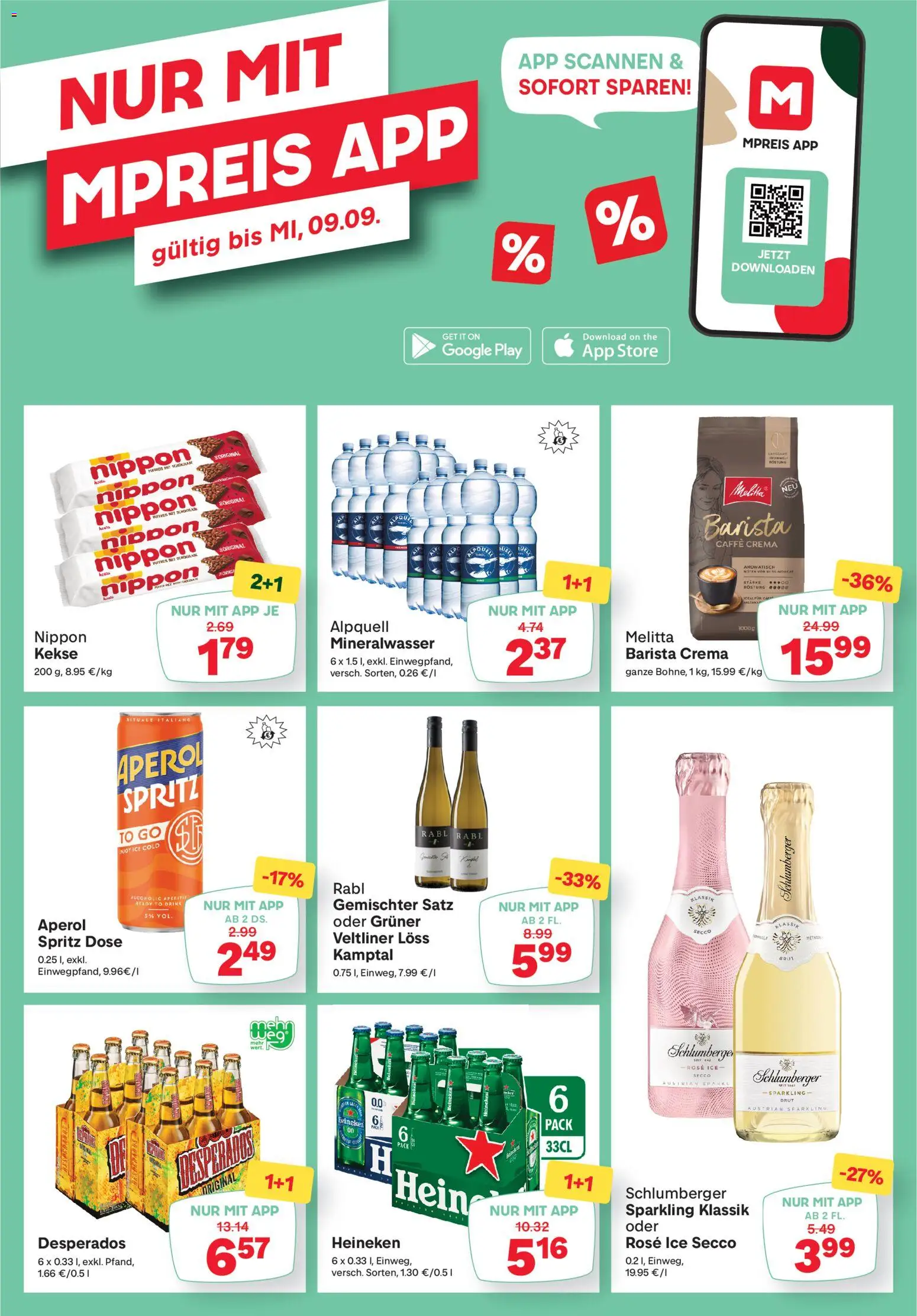 MPREIS Flugblatt gültig ab 03.09.2026 | Seite: 14 | Produkte: Desperados, Kekse, Aperol, Mineralwasser
