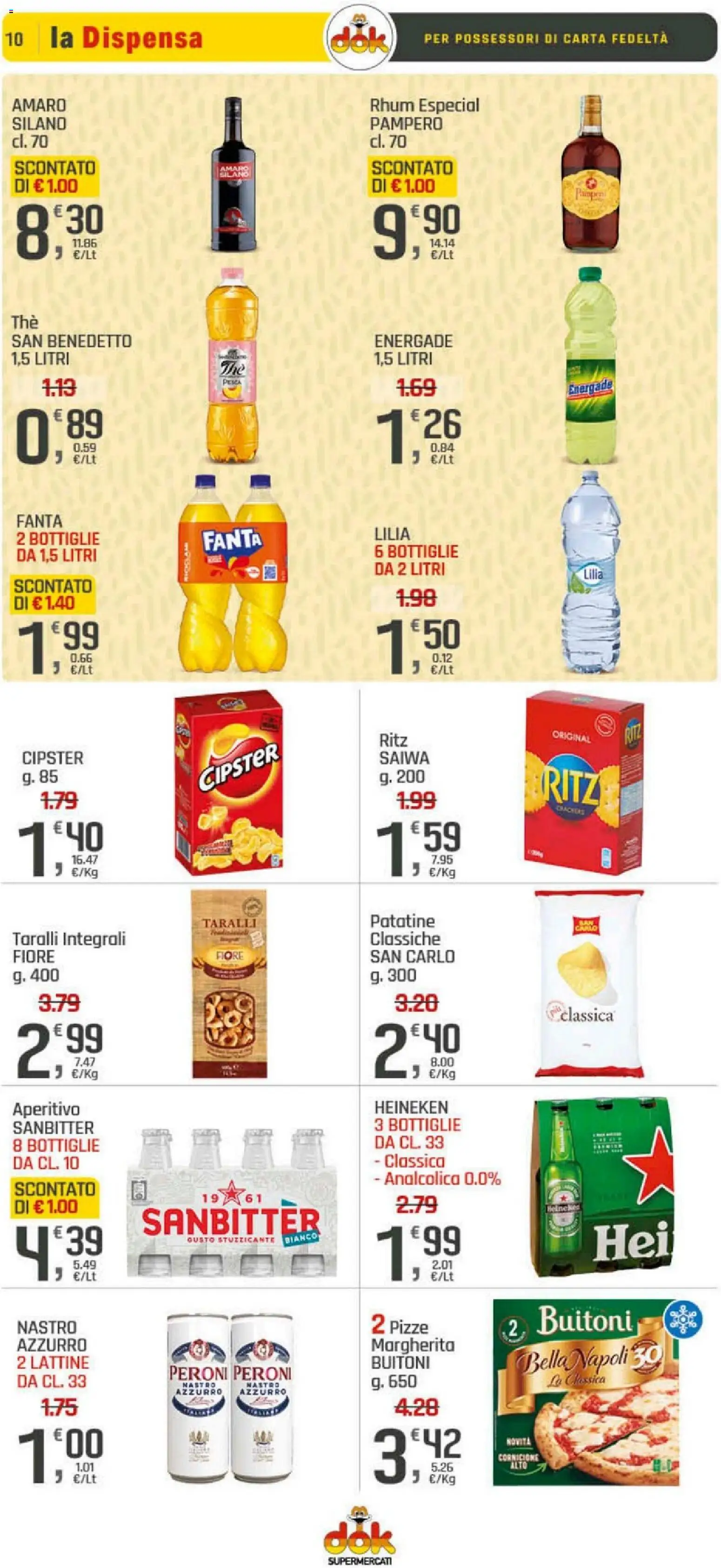 Volantino DOK del 10.04.2026 | Pagina: 10 | Prodotti: Patatine, Fanta, Taralli, Aperitivo