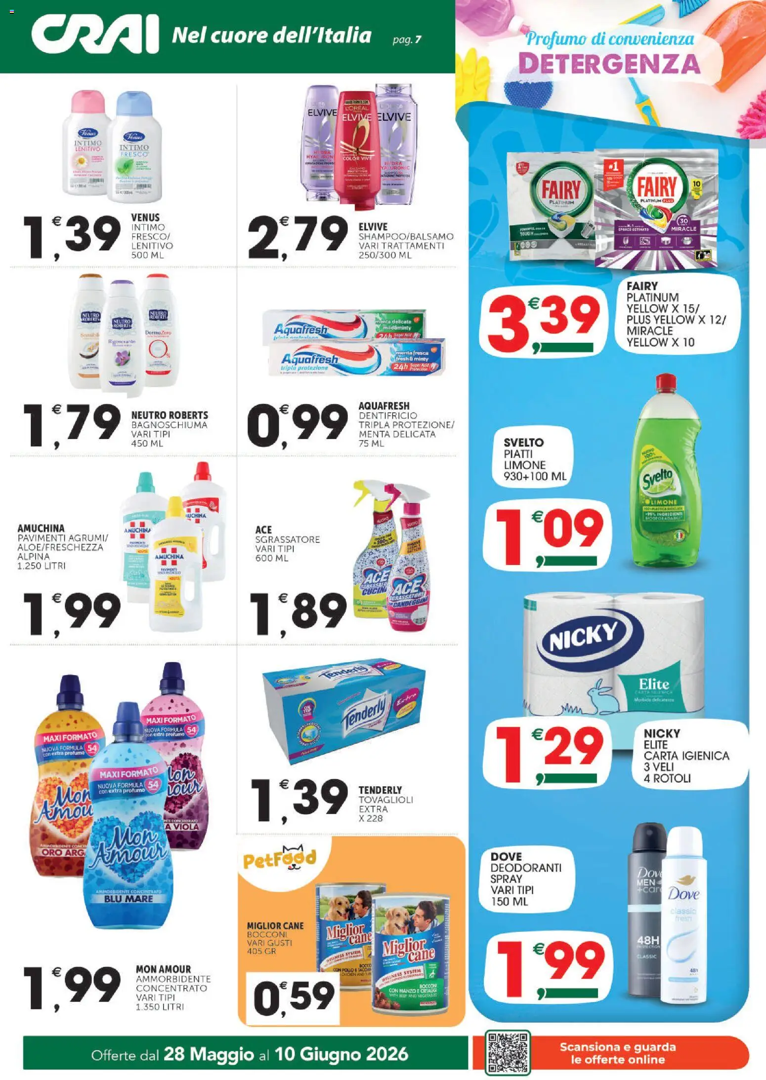 Volantino CRAI del 28.05.2026 | Pagina: 7 | Prodotti: Ammorbidente, Intimo, Sgrassatore, Menta