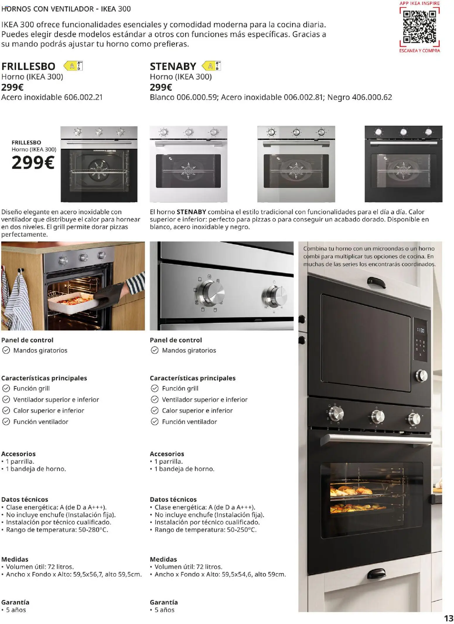 IKEA - Electrodomésticos │ válido desde el 01/09/2026 | Página: 13 | Productos: El horno, Horno, Combi, Bandeja