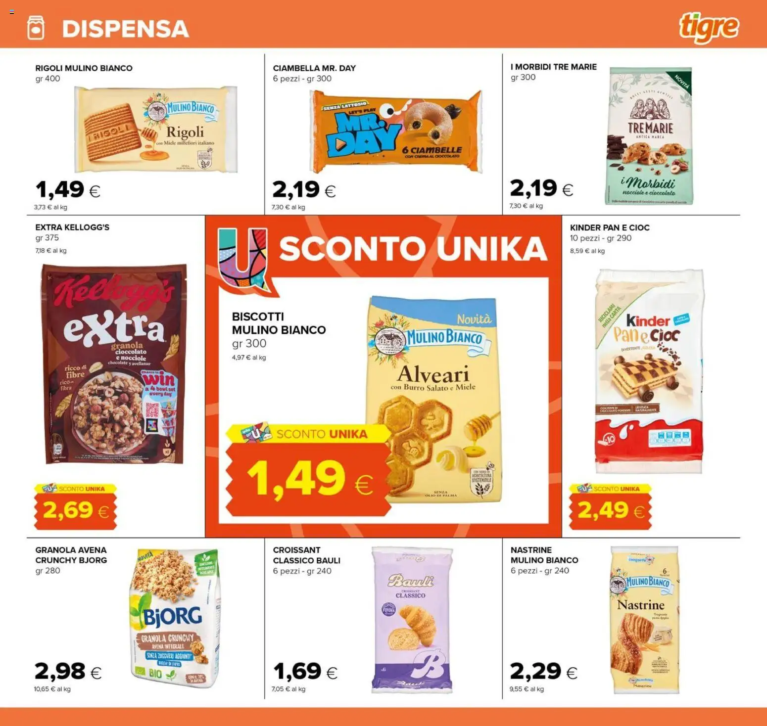 Volantino Tigre del 14/09/2026 | Pagina: 15 | Prodotti: Ciambelle, Pane, Cioccolato, Olio