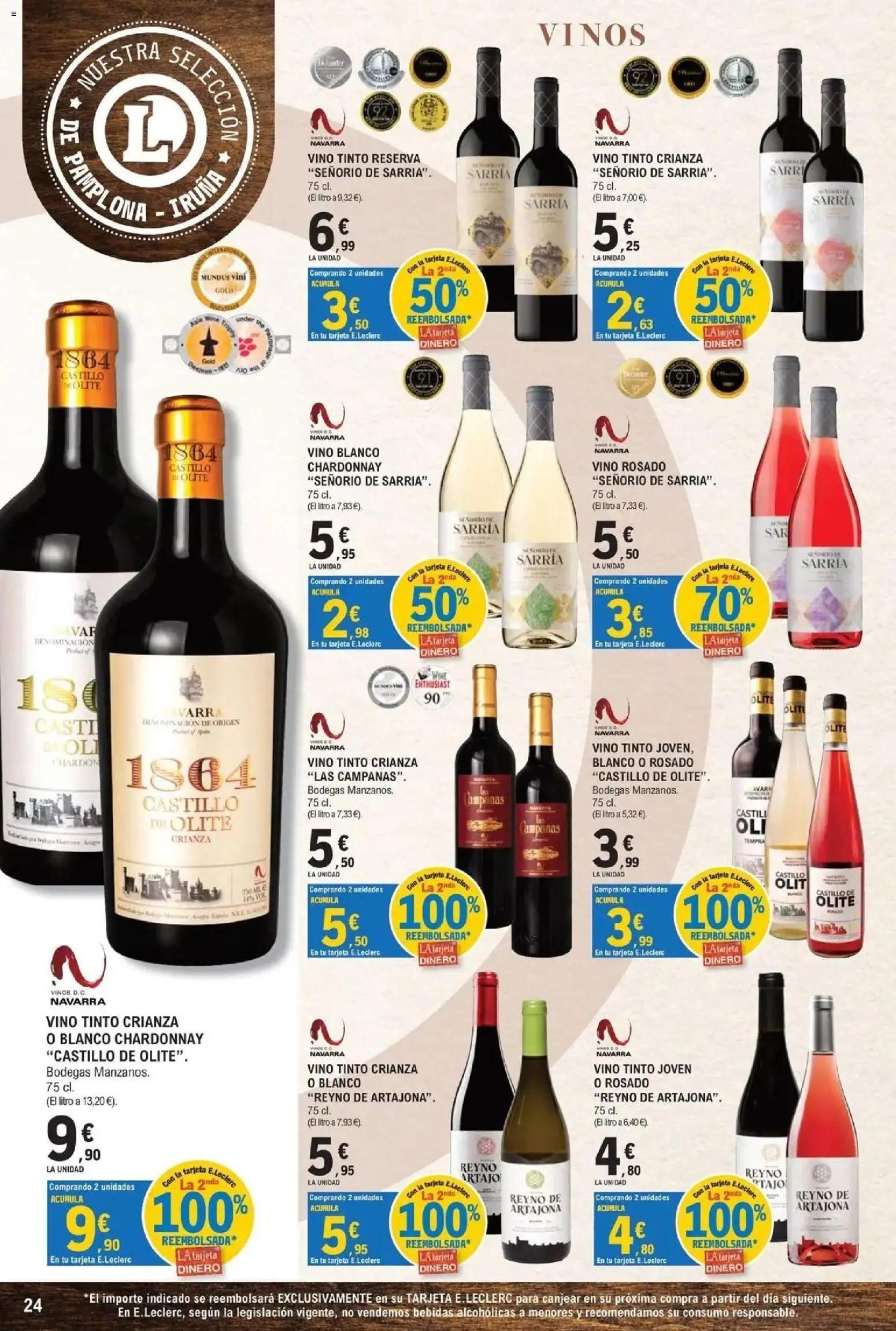 E.Leclerc - Feria del vino 30/09/2026 - 17/10/2026 | Página: 24 | Productos: Vino tinto, Vino rosado, Vino, Vino blanco