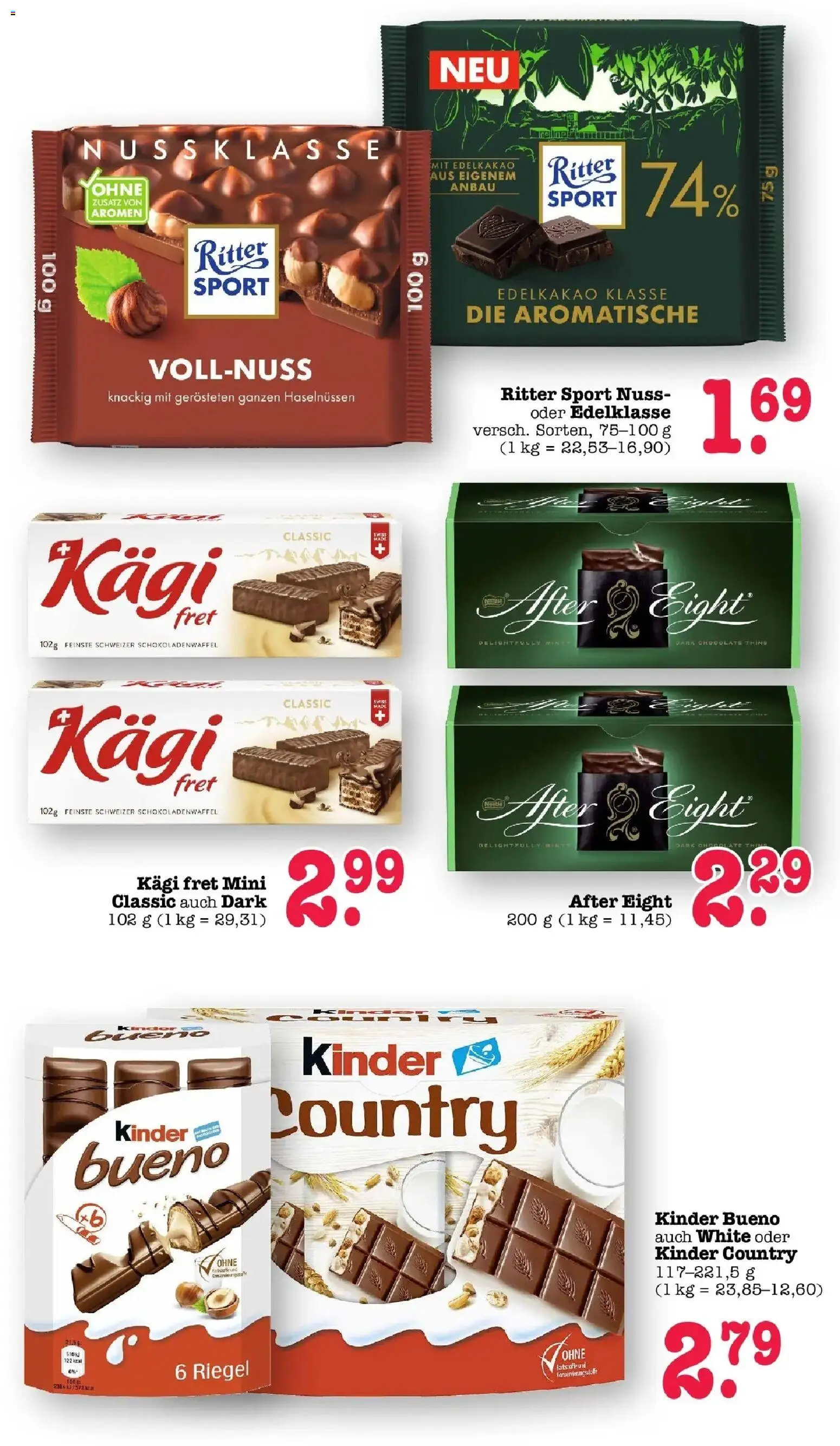 E center Prospekt Karlsruhe (ab 24.08.2026) zum Blättern | Seite: 34 | Produkte: Ritter sport, Kinder bueno, Kinder country