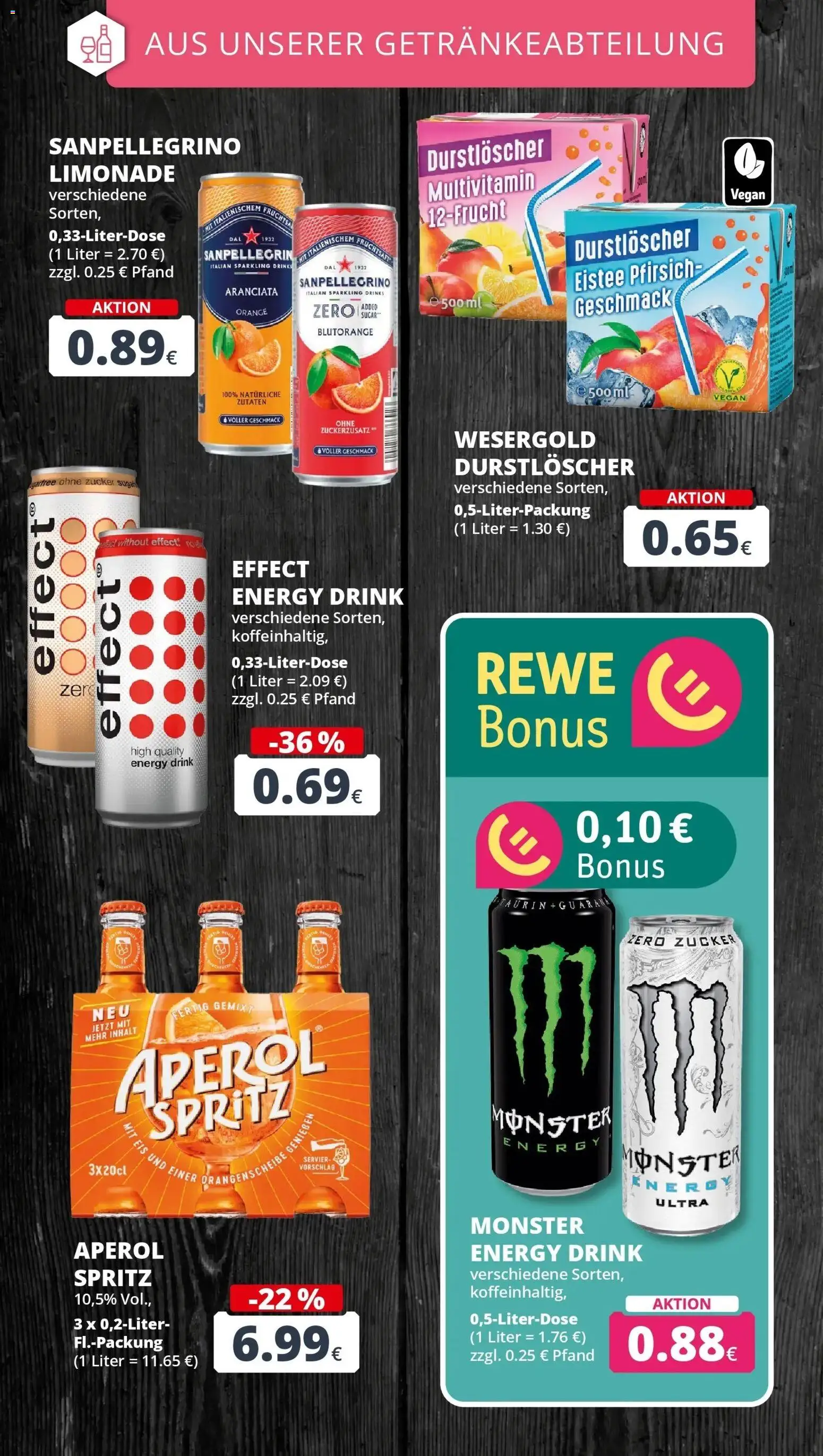 Rewe Prospekt Bergheim – gültig ab 17.05.2026 | Seite: 23 | Produkte: Durstloscher, Zucker, Pfirsich, Eis