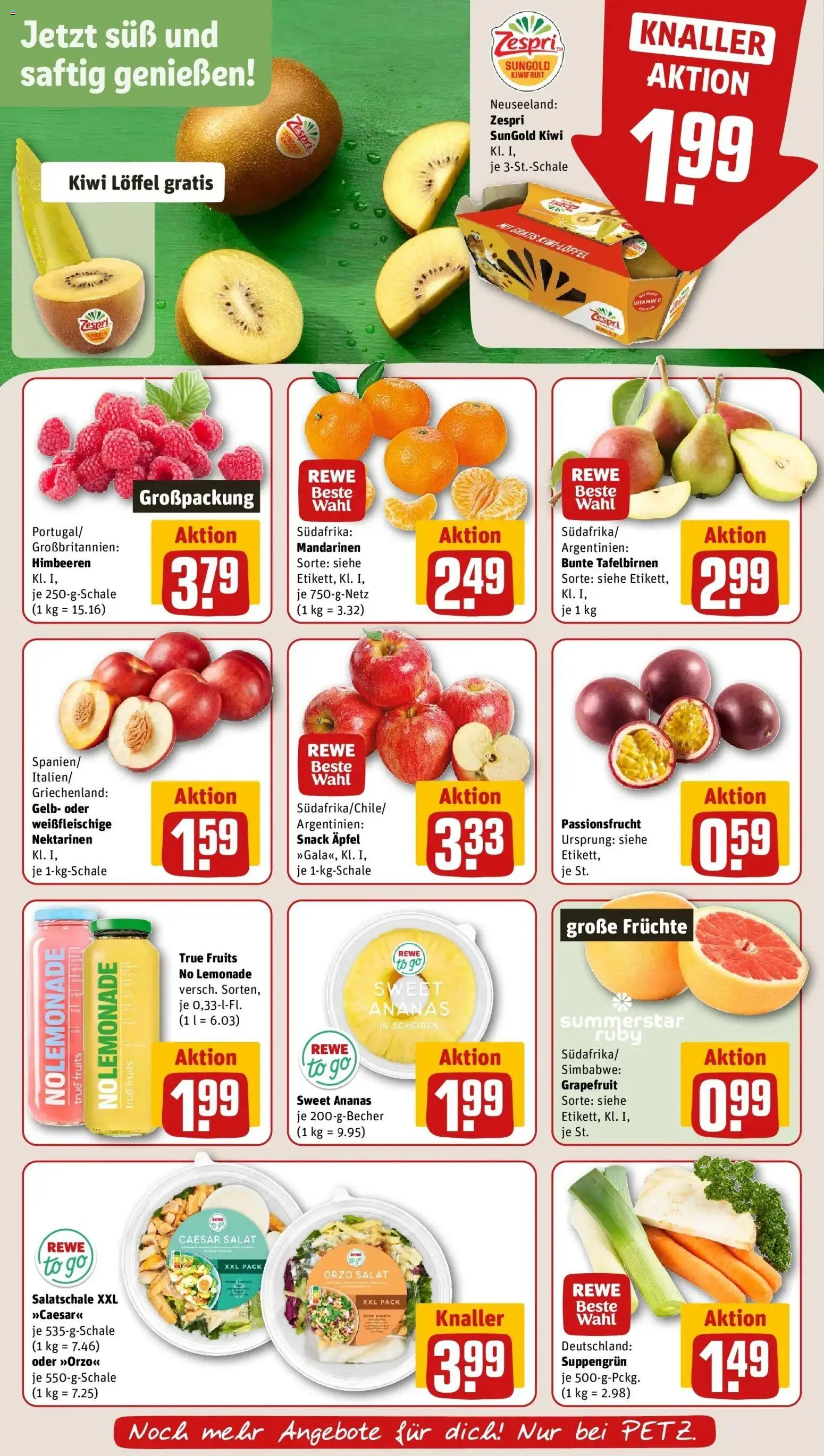 REWE Prospekt ab 10.08.2026 zum Blättern » Angebote | Seite: 4 | Produkte: Himbeeren, Mandarinen, Ananas, Grapefruit