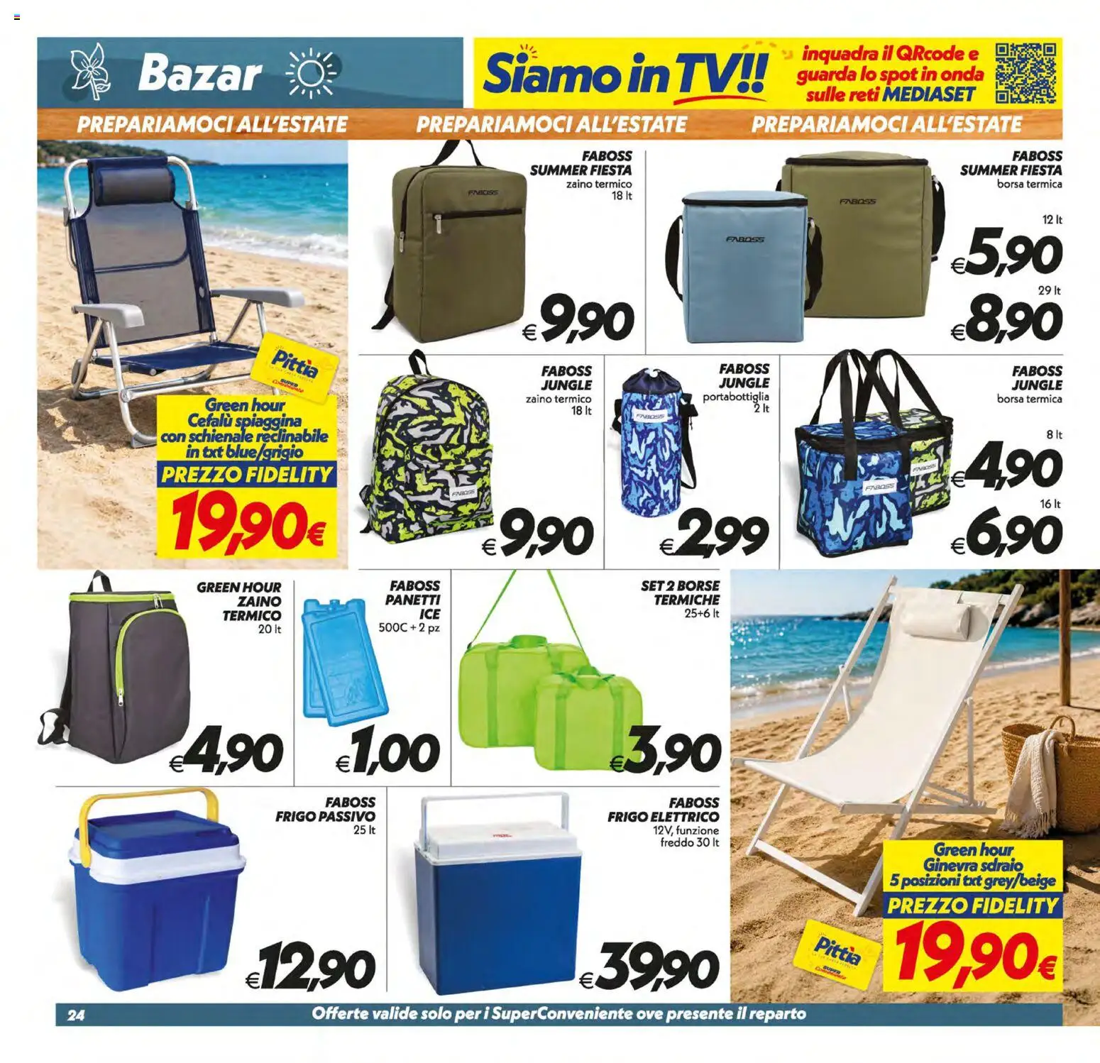 Volantino SuperConveniente del 09.06.2026 | Pagina: 24 | Prodotti: Zaino, Borsa termica, TV, Borsa