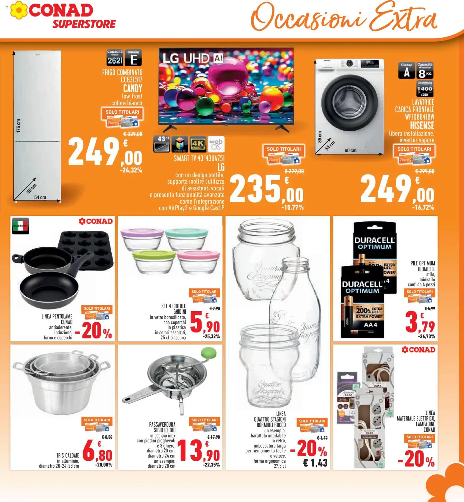 Volantino Conad del 30/07/2026 | Pagina: 29 | Prodotti: Pile, Lavatrice, TV, Forno