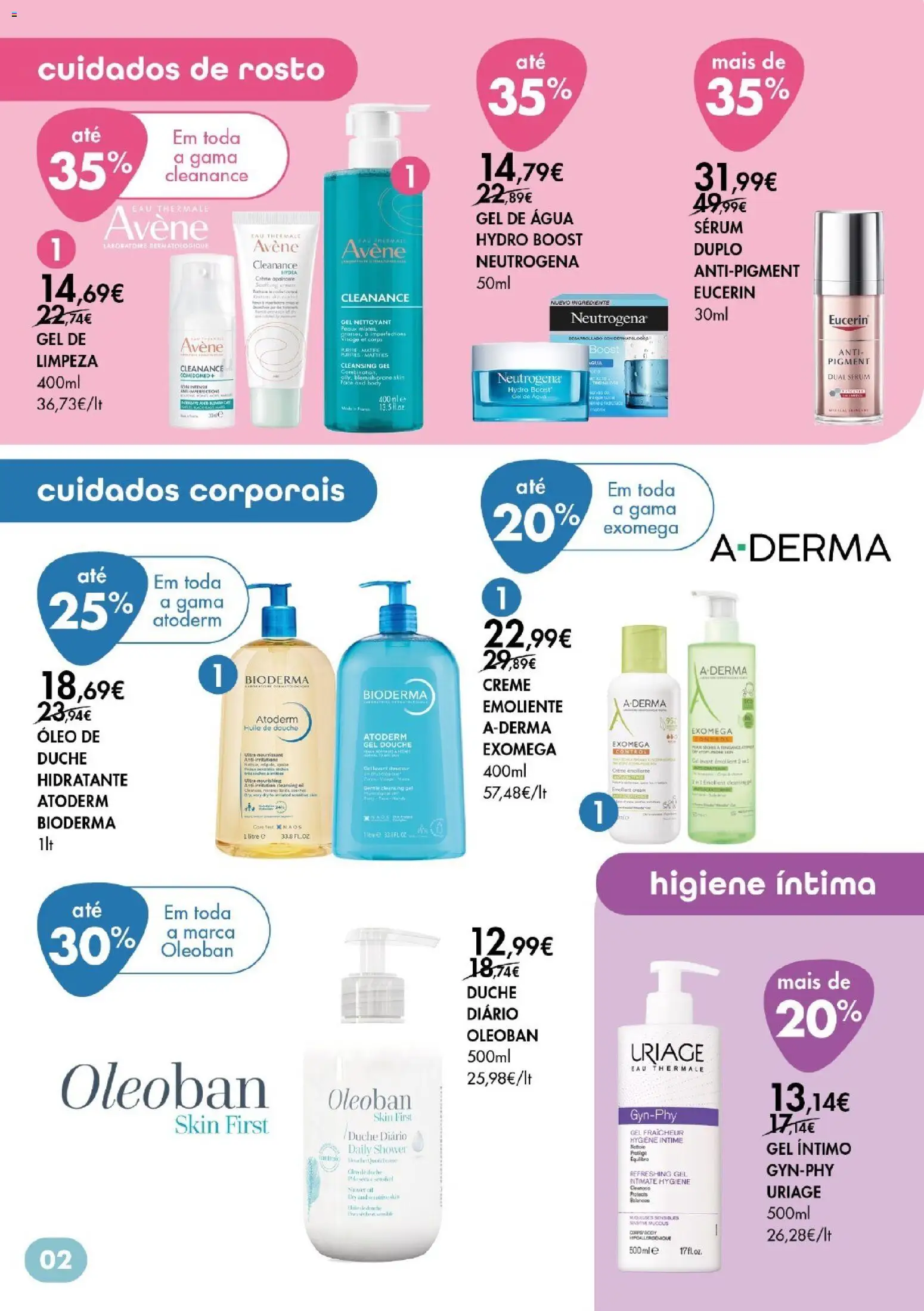 Pingo Doce Bem Estar Verão Açores │ válido de 04.06.2026 | Página: 2 | Produtos: Agua, Óleo, Creme, Gel de limpeza