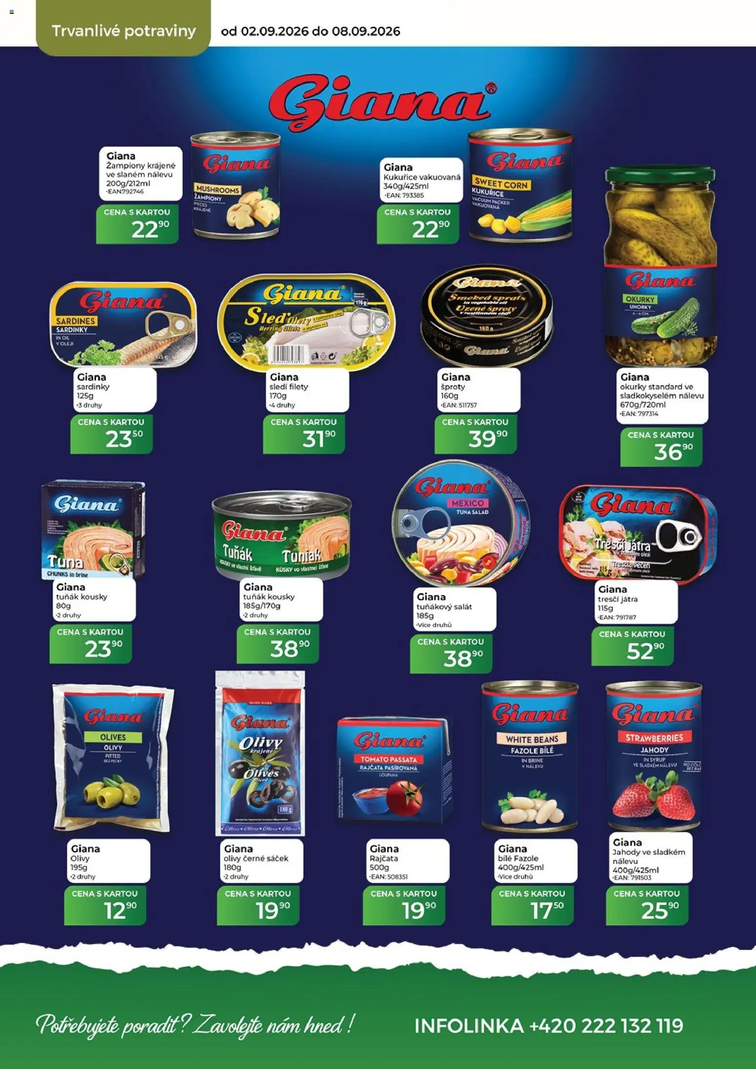 Tamda Foods leták od 02.09.2026 | Strana: 38 | Produkty: Okurky, Salát, Sardinky, Potraviny