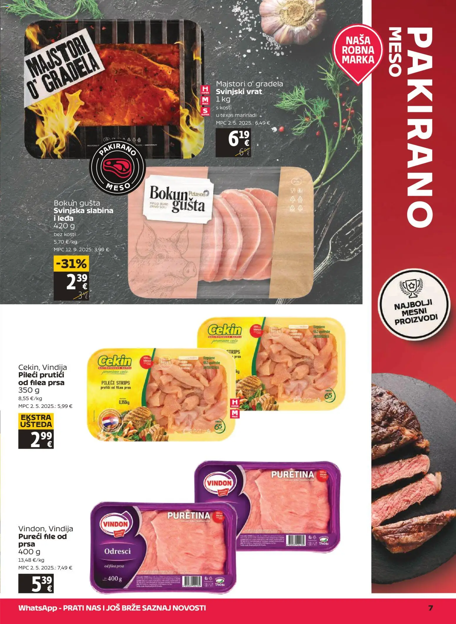 Tommy katalog | vrijedi od 30.07.2026 | Stranica: 7 | Proizvodi: Vindija, Puretina, Svinjski vrat, Meso