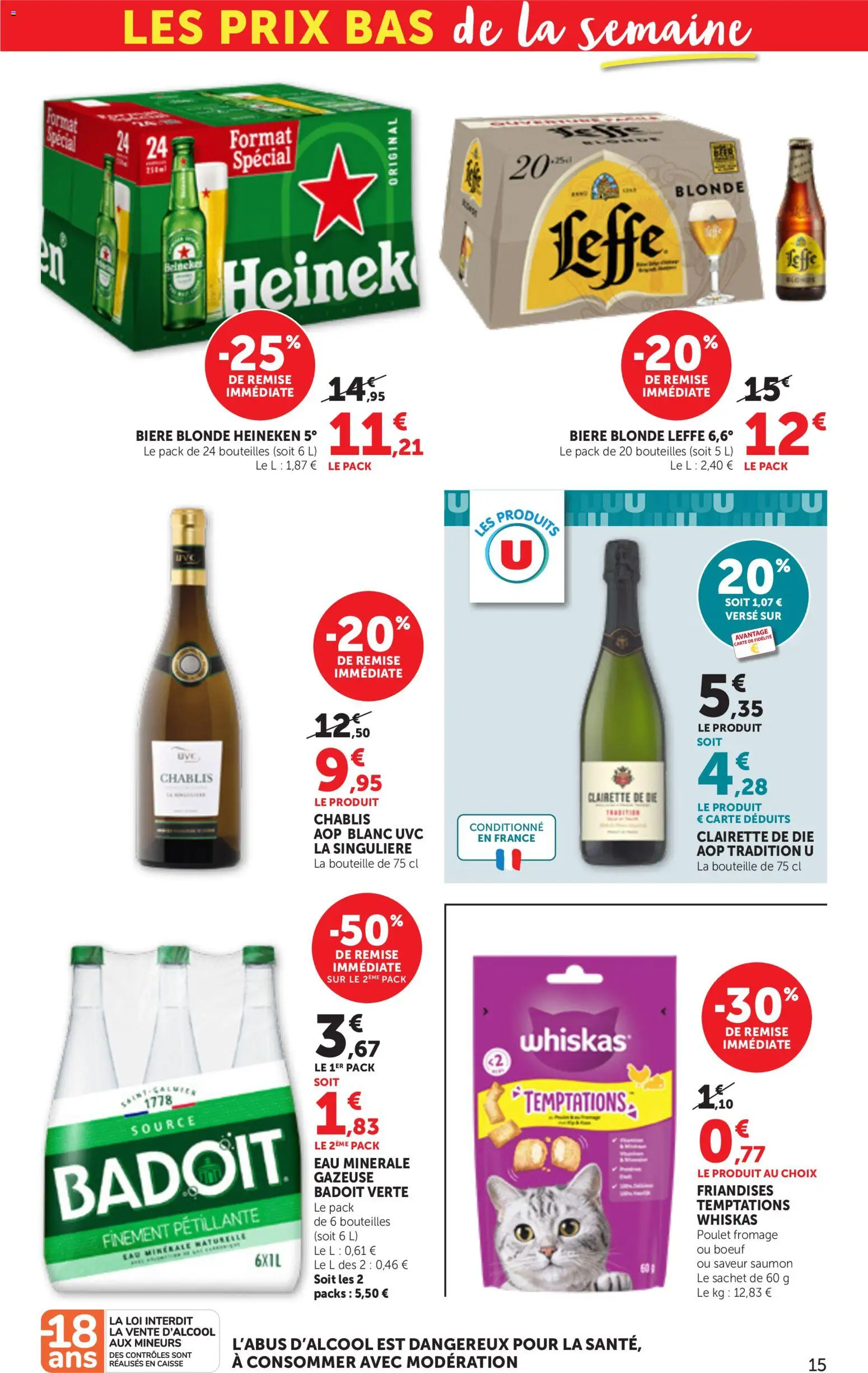 {H1} | Page: 15 | Produits: Bière blonde Heineken, Biere blonde leffe, Heineken, Saumon