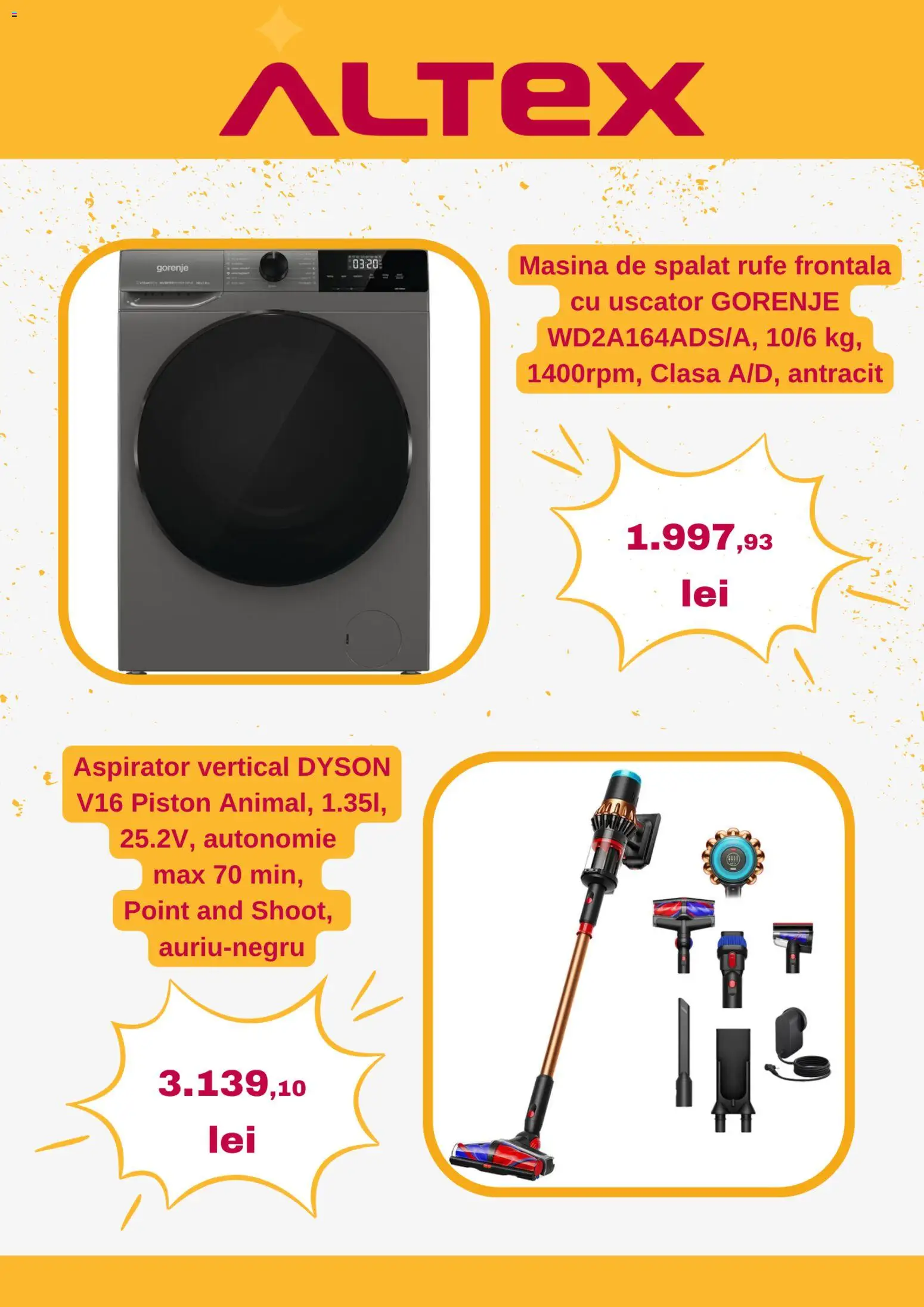 Noul catalog Altex – valabil de la 14.05.2026 | Pagină: 4 | Produse: Mașină De Spălat, Uscător, Aspirator