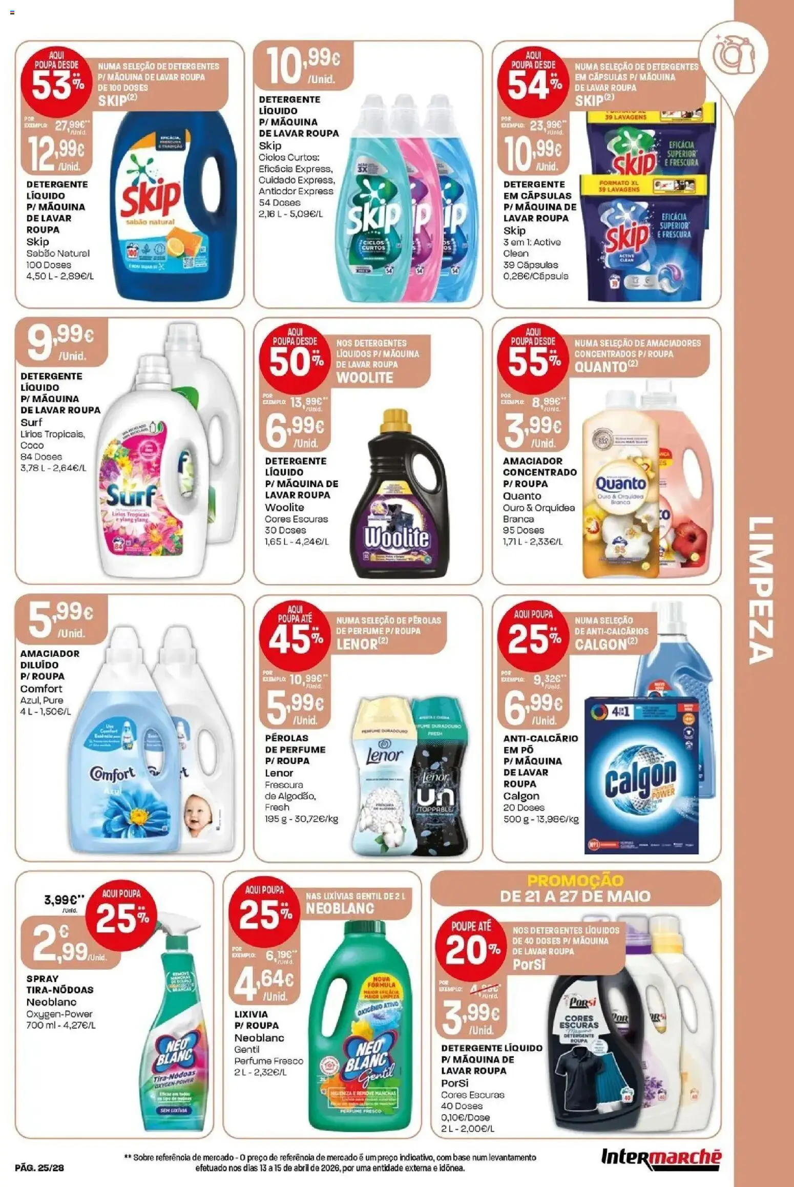 Intermarché - Isto é que são preços BAIXOS │ válido de 21.05.2026 | Página: 25 | Produtos: Perfume, Pó, Sabão, Base