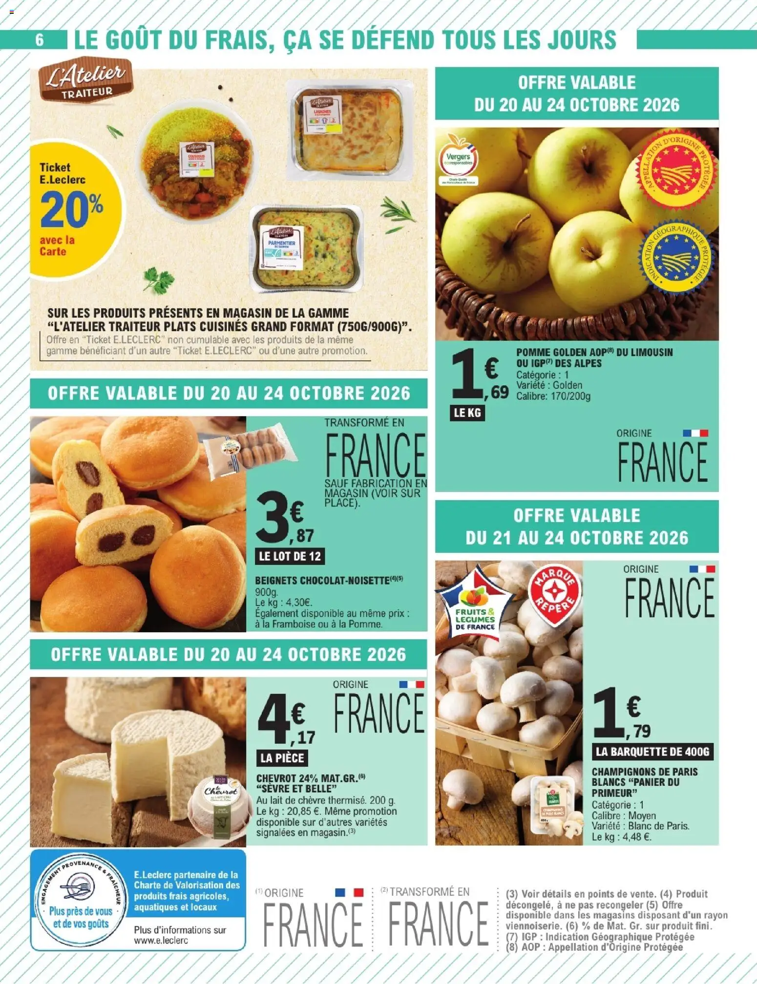 {H1} | Page: 6 | Produits: Framboise, Pomme, Champignons, Lait