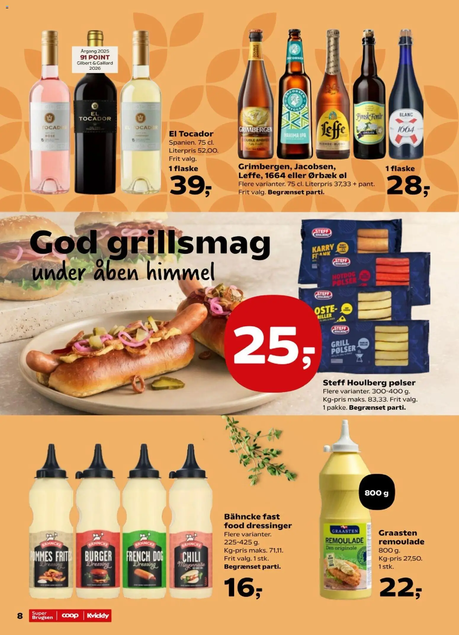 Super Brugsen tilbudsavis – gyldig fra 26/06/2026 | Side: 8 | Produkter: Karry, Pølser, Remoulade, Grill