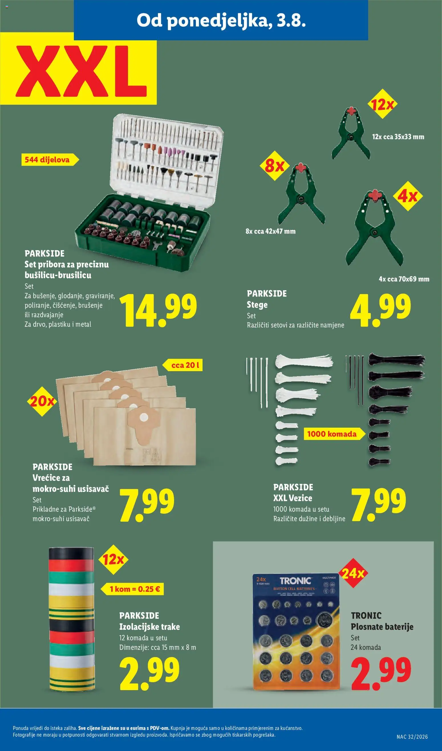 Lidl katalog | vrijedi od 03.08.2026 | Stranica: 31 | Proizvodi: Usisavač, Trake, Baterije, Parkside