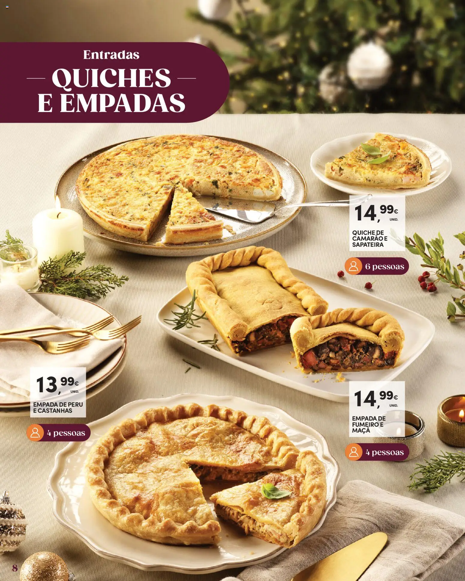 Continente O Natal servido ao nosso jeito │ válido de 27/10/2026 | Página: 8 | Produtos: Peru, Camarão, Castanhas, Sapateira