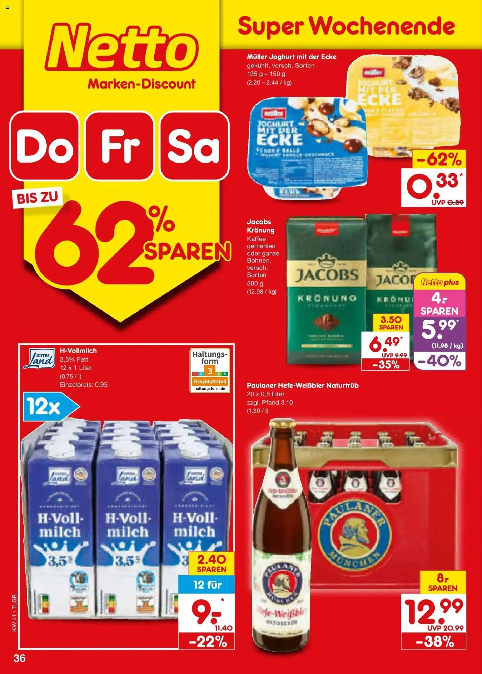 Netto Marken-Discount Prospekt Sindelfingen – gültig ab 05.10.2026 | Seite: 46 | Produkte: Milch, Joghurt, Kaffee, Paulaner