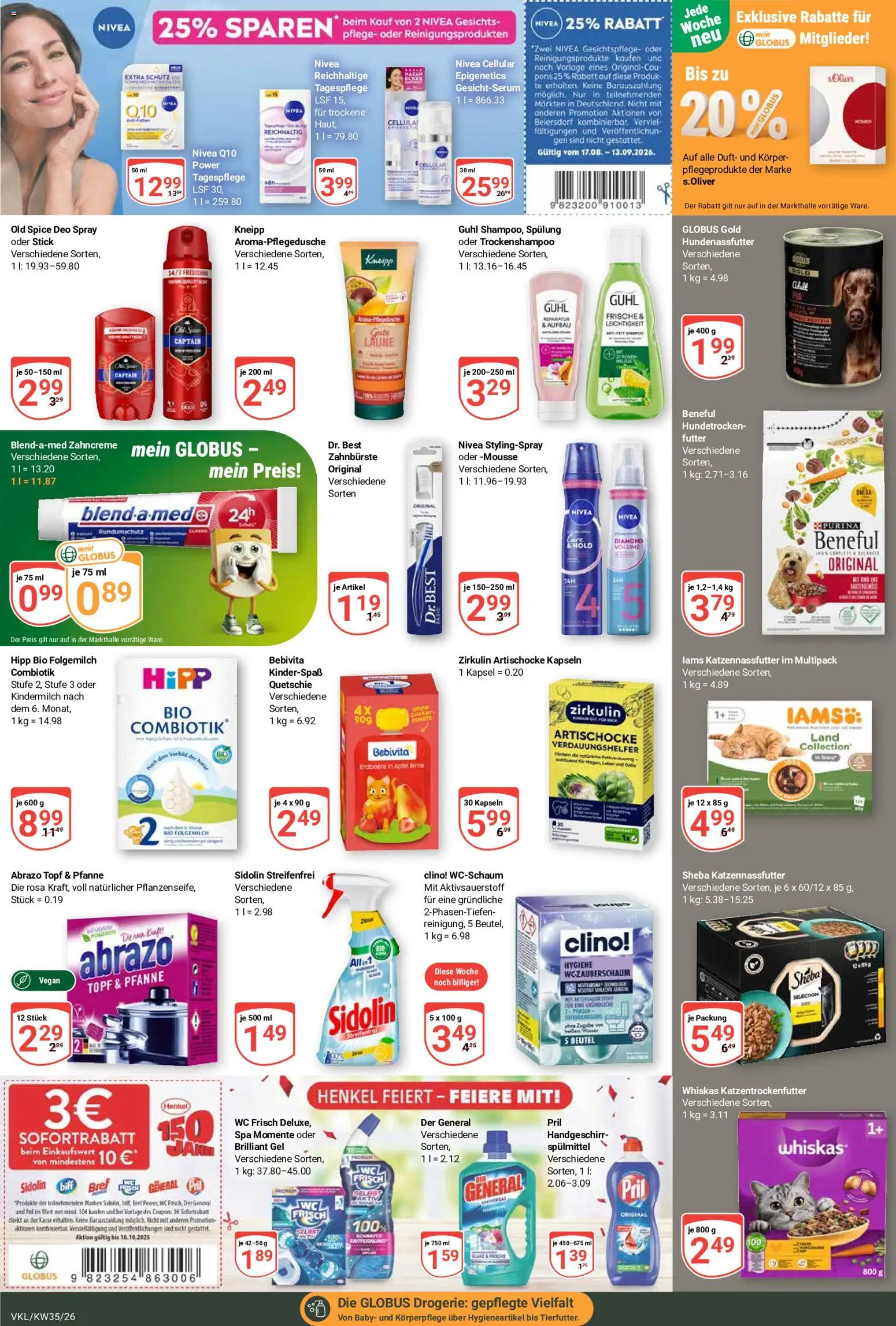 Globus Prospekt Völklingen – gültig ab 24.08.2026 | Seite: 21 | Produkte: Sheba, Spülung, Wc frisch, Whiskas