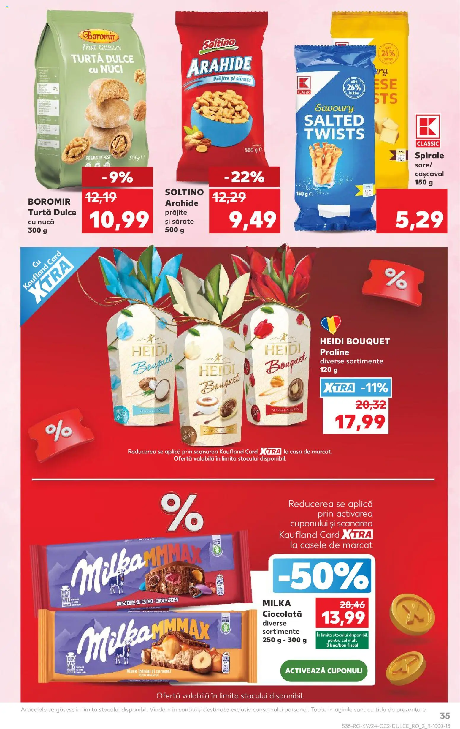Noul catalog Kaufland – valabil de la 10.06.2026 | Pagină: 35 | Produse: Praline, Ciocolată, Cacao, Turtă dulce