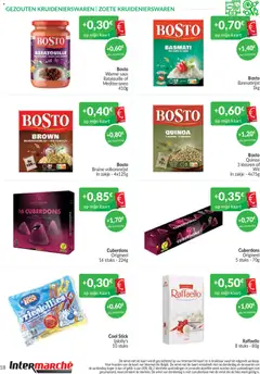 Bosto Quinoa 3 kleuren, Bosto Quinoa 3 kleuren Wit In zakje - 4x75g - Voorbeeld van een folder van Intermarché, geldig van 01/08/2026 | Pagina: 18 | Producten: Tabletek, Quinoa, Saus, Kaart