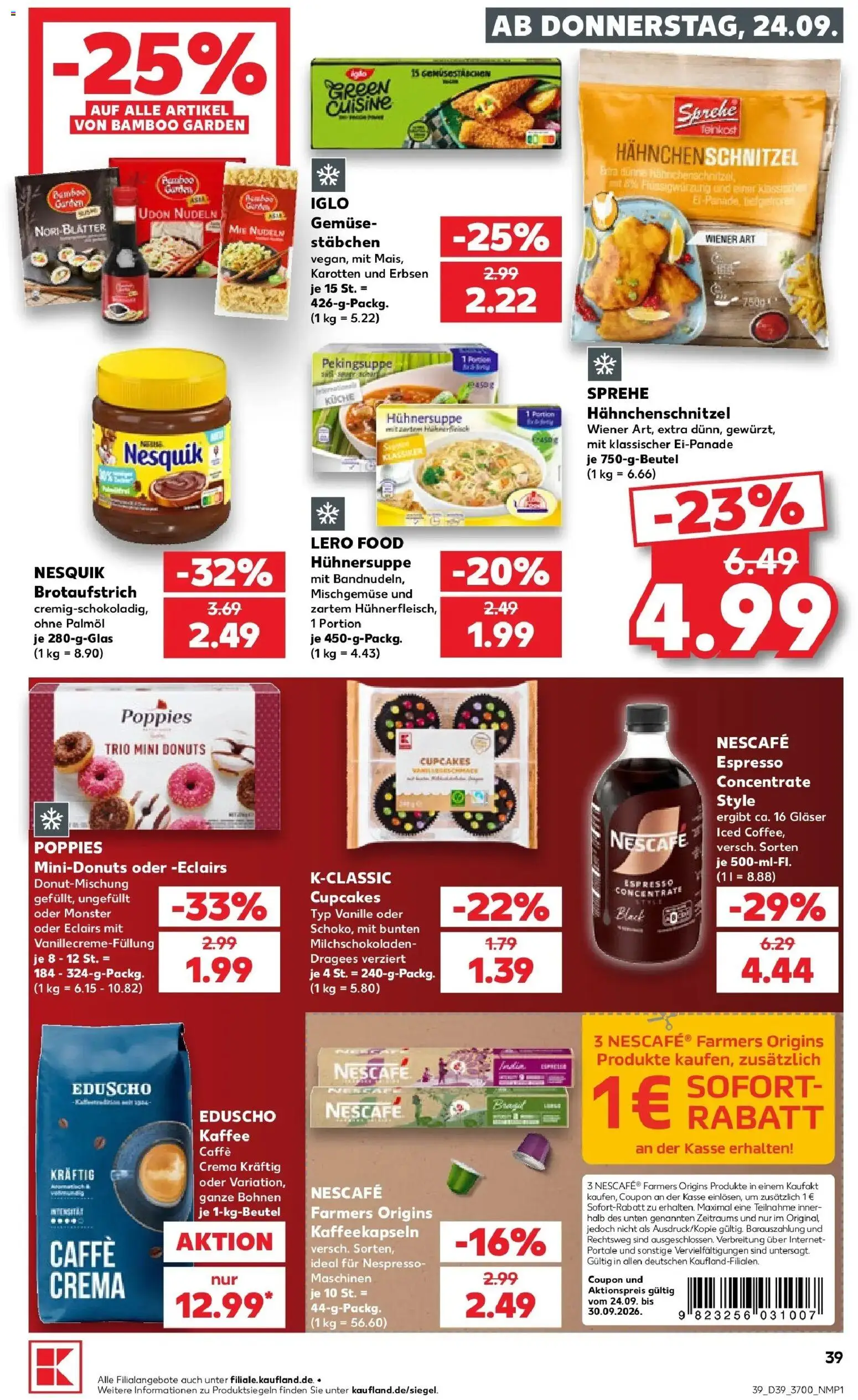 Prospekt Kaufland ab 21.09.2026 » Angebote Online zum Blättern | Seite: 42 | Produkte: Küche, Donuts, Nudeln, Eduscho
