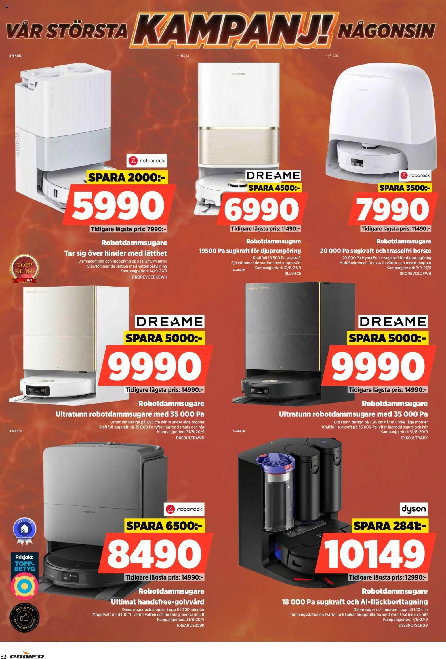 Power reklamblad aktuell från 14/09/2026 | Sida: 52 | Produkter: Topp, Vatten, Robotdammsugare