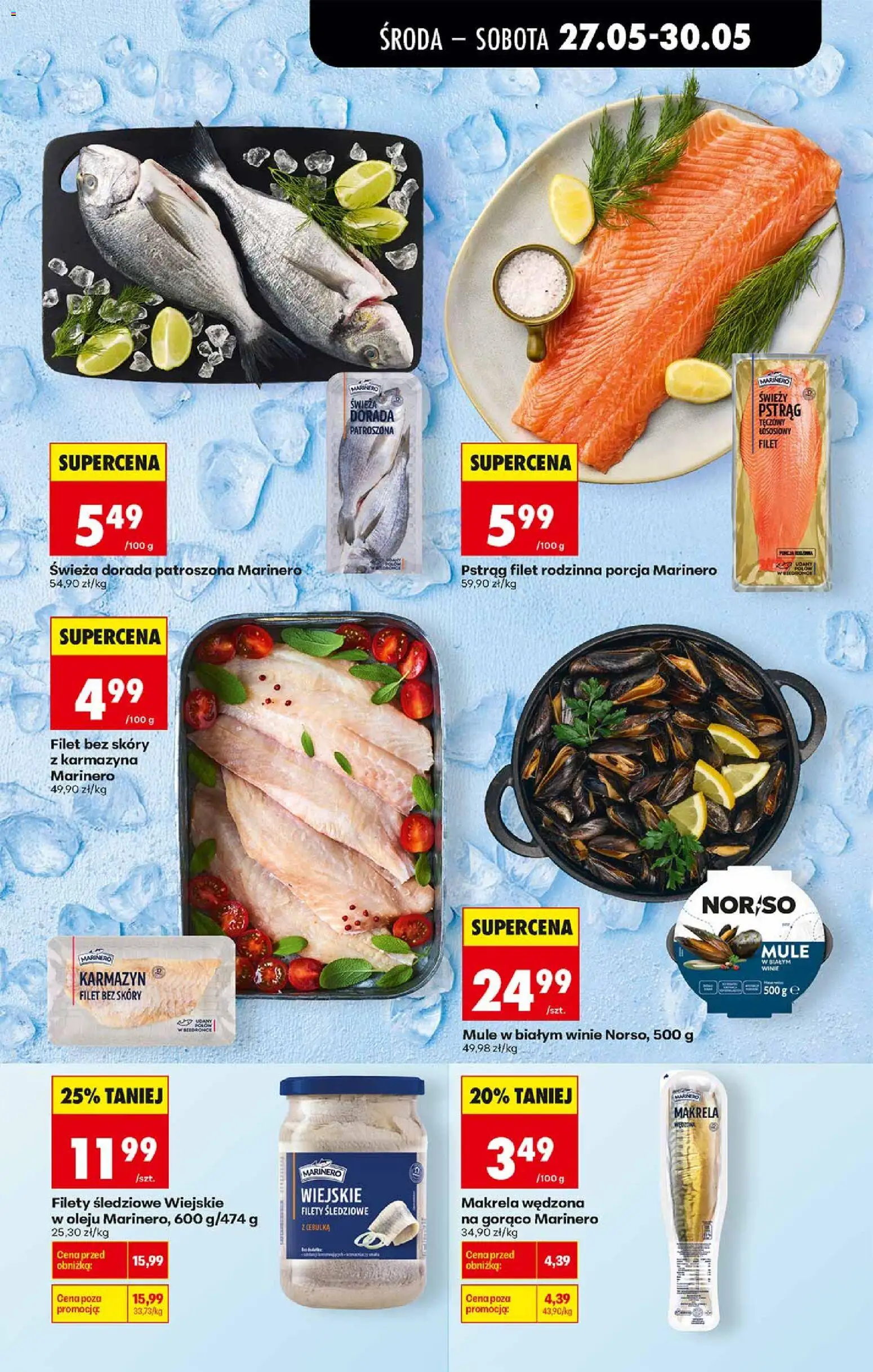 Biedronka gazetka od środy od 27.05.2026 | Strona: 37 | Produkty: Makrela wędzona, Mule, Pstrąg, Makrela