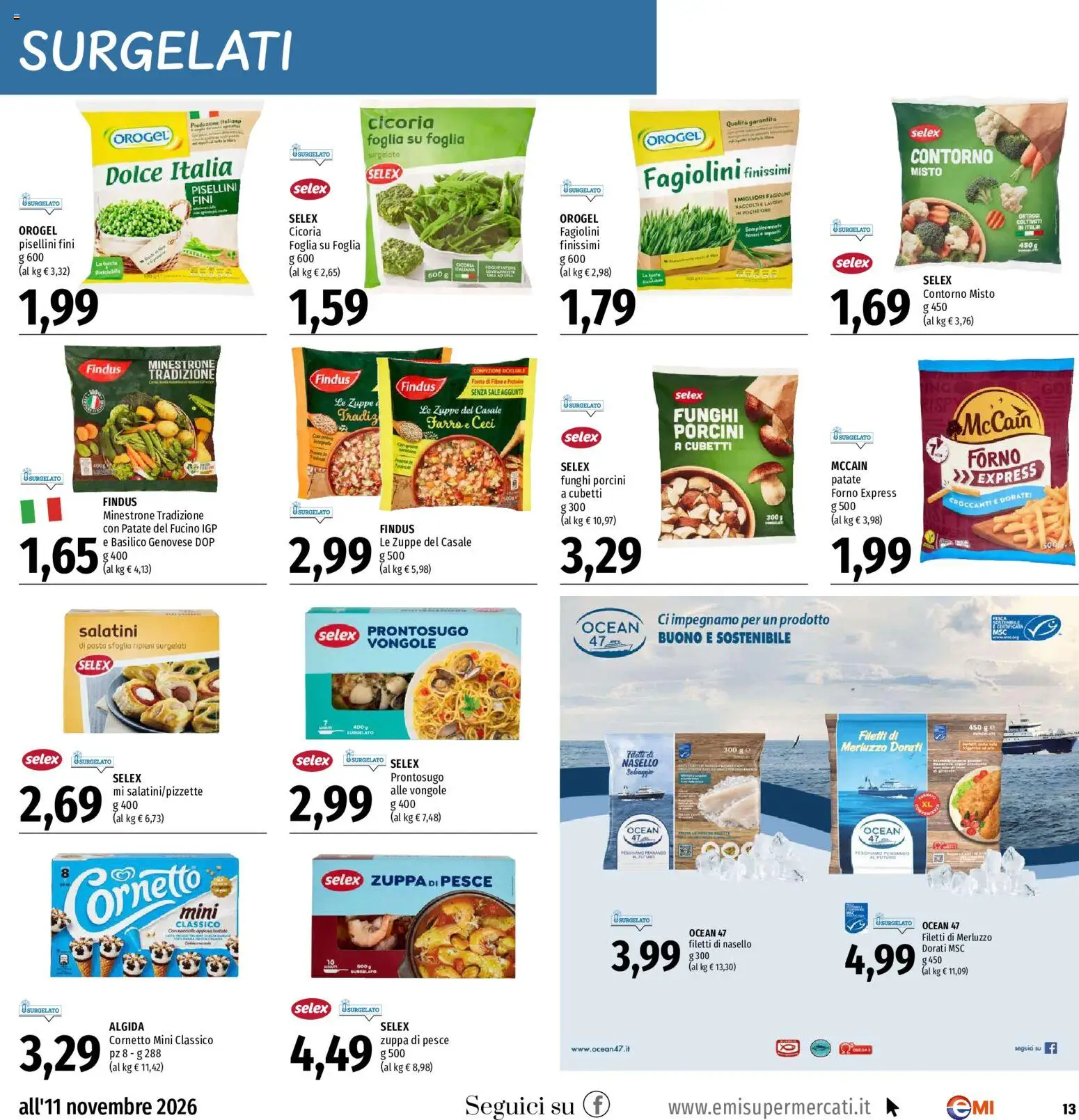 Volantino EMI del 29/10/2026 | Pagina: 13 | Prodotti: Pesce, Merluzzo, Basilico, Forno