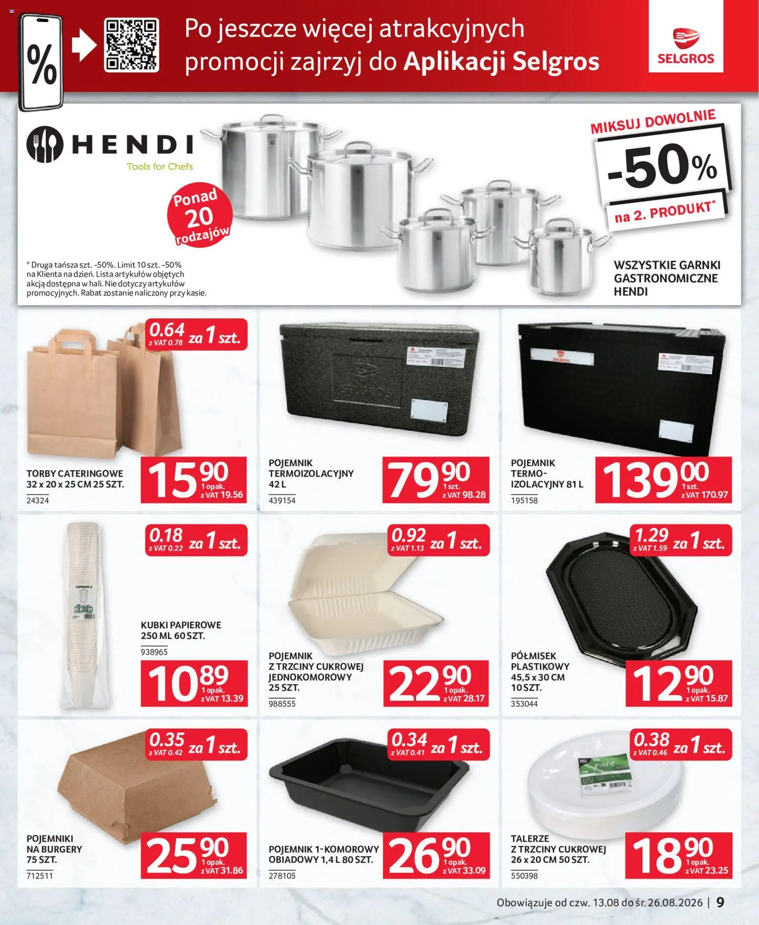 Selgros cash&carry gazetka - Oferta dla gastronomii od 13.08.2026 | Strona: 9 | Produkty: Talerze, Garnki