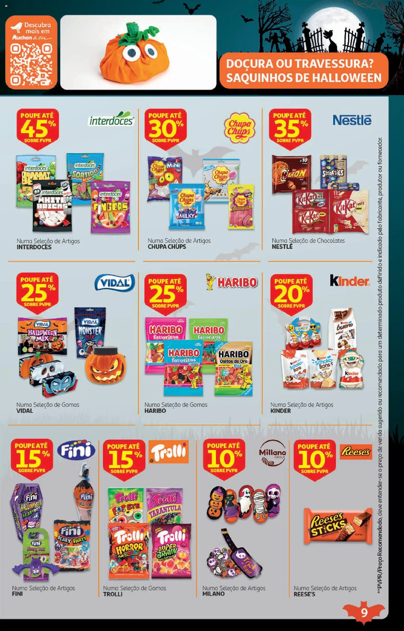 Auchan Halloween │ válido de 21/10/2026 | Página: 9 | Produtos: Chocolates, Nestlé, Gomas