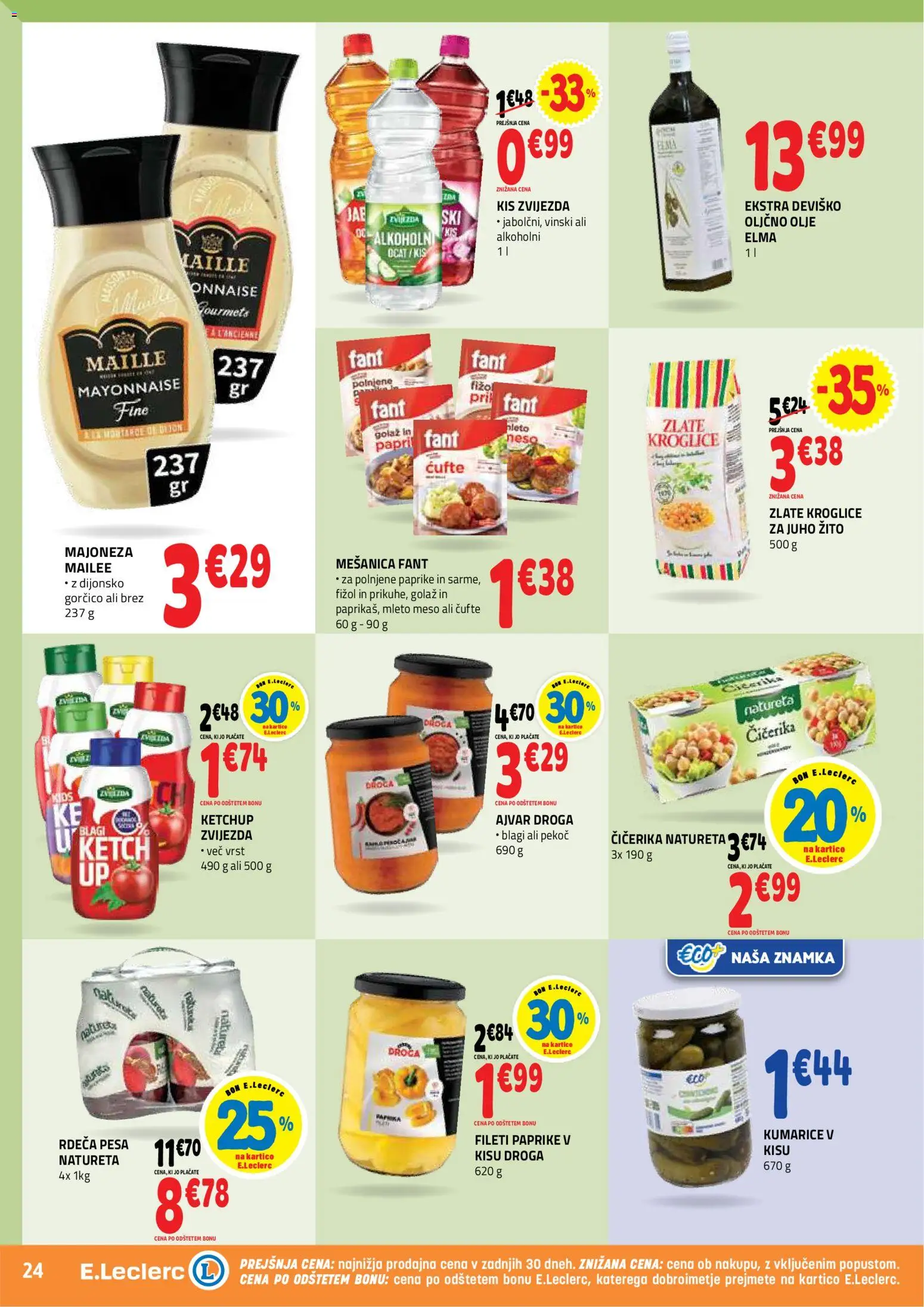 Novi E.leclerc katalog ponudbe – veljaven od 28.10.2026 | Stran: 24 | Izdelki: Paprika, Mleto meso, Kis, Pesa