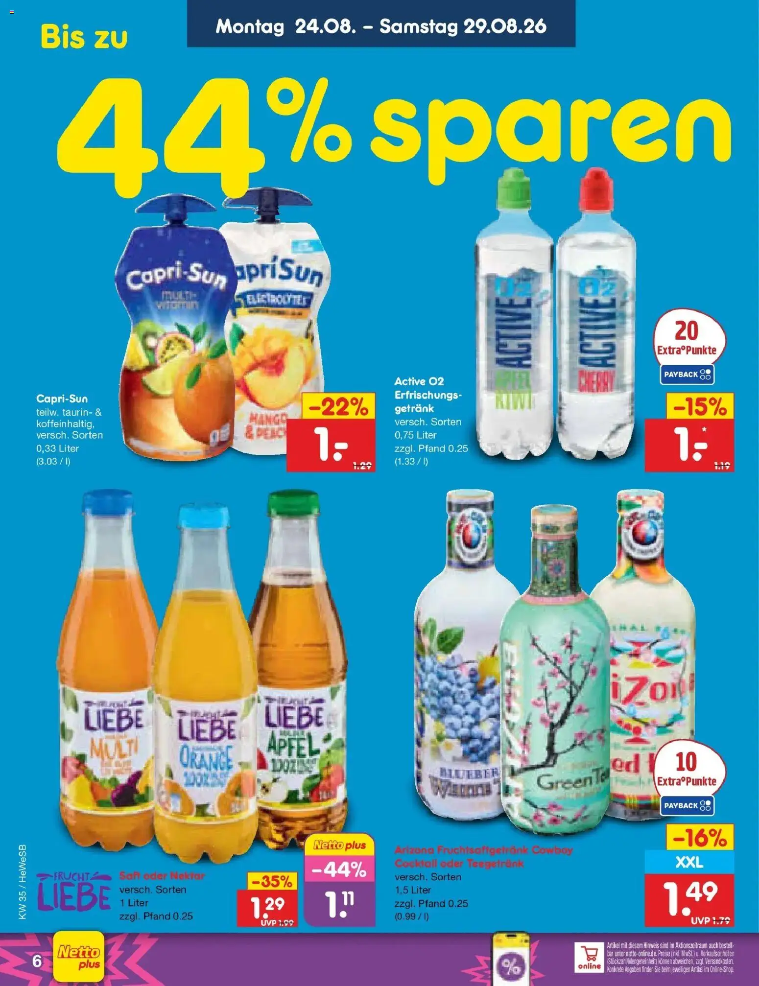 Netto Marken-Discount Prospekt Hamburg (ab 24.08.2026) » Angebote | Seite: 6 | Produkte: Äpfel, Saft