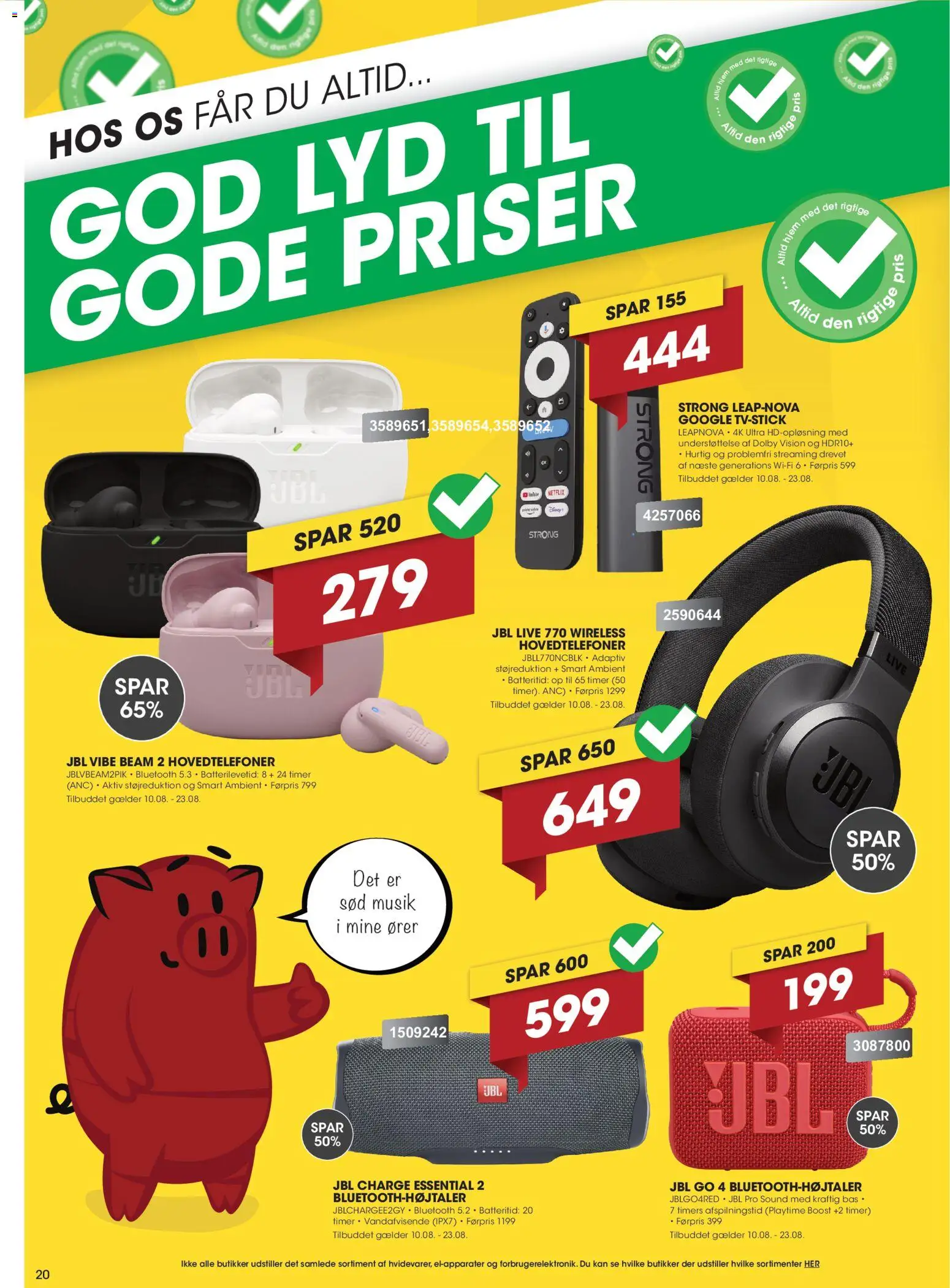 Punkt1 tilbudsavis – gyldig fra 10/08/2026 | Side: 20 | Produkter: Lyd, Hovedtelefoner