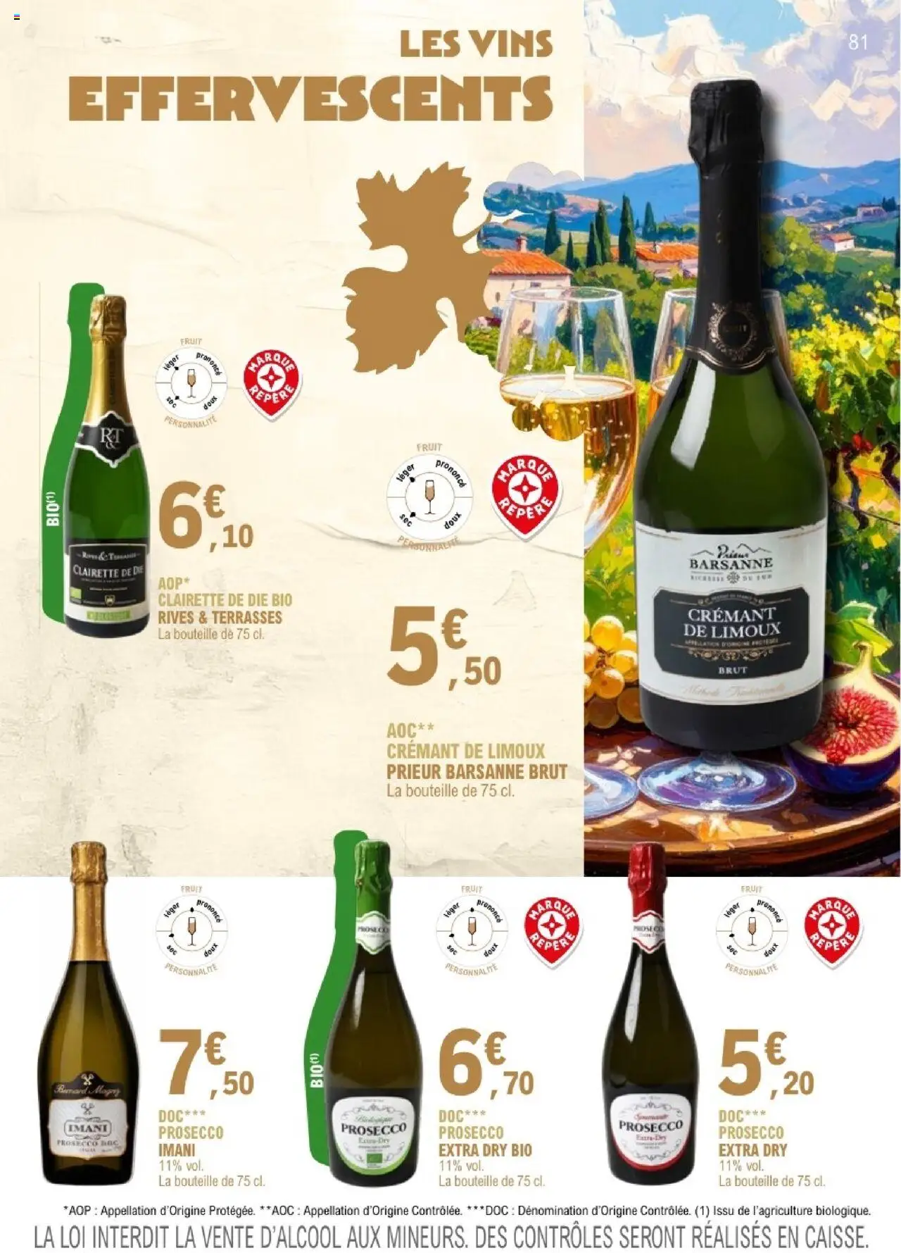 {H1} | Page: 81 | Produits: Clairette de Die bio, Clairette de die, Crémant, Bouteille