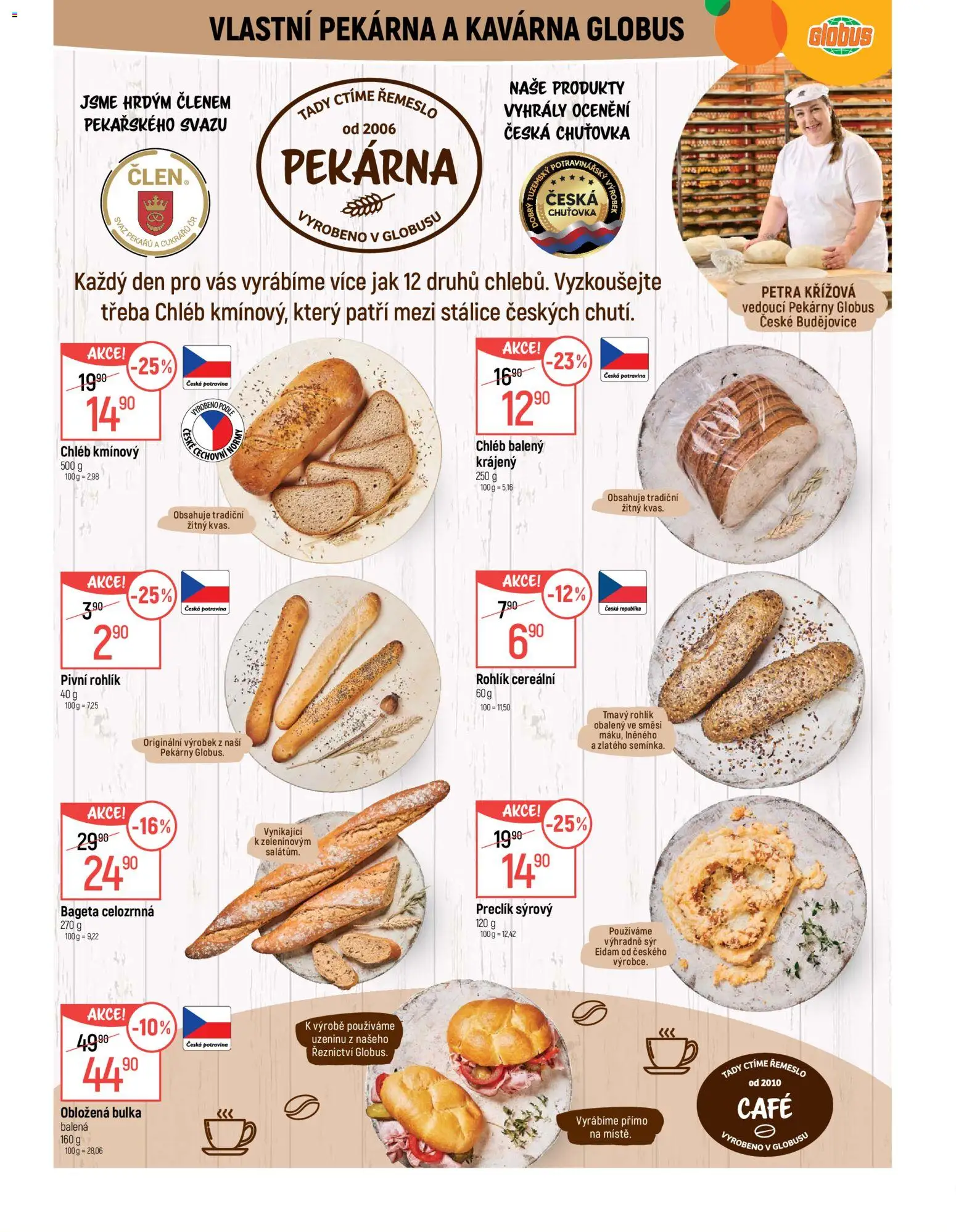 Globus leták - České Budějovice od 10.06.2026 | Strana: 4 | Produkty: Globus, Rohlík, Eidam, Bageta