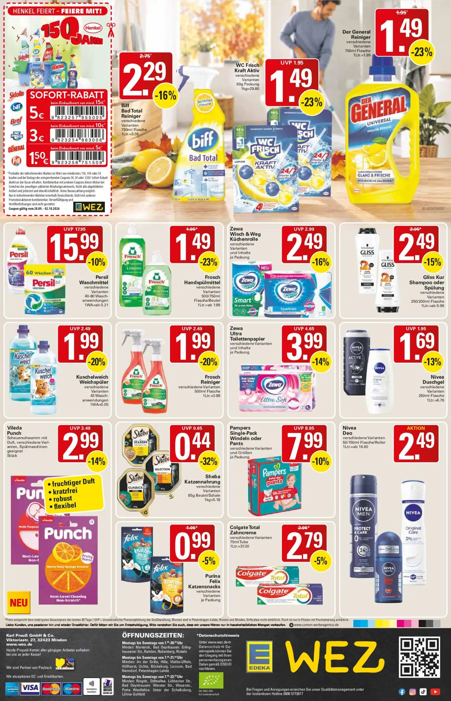 WEZ Prospekt – gültig ab 28.09.2026 | Seite: 16 | Produkte: Sheba, Bad, Duft, Shampoo