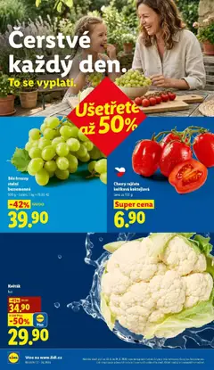 Náhled letáku Bílé hrozny stolní bezsemenné, Bílé hrozny stolní bezsemenné od 22.06.2026 | Strana: 12 | Produkty: Rajčata, Cherry rajčata, Bílé hrozny, Hrozny
