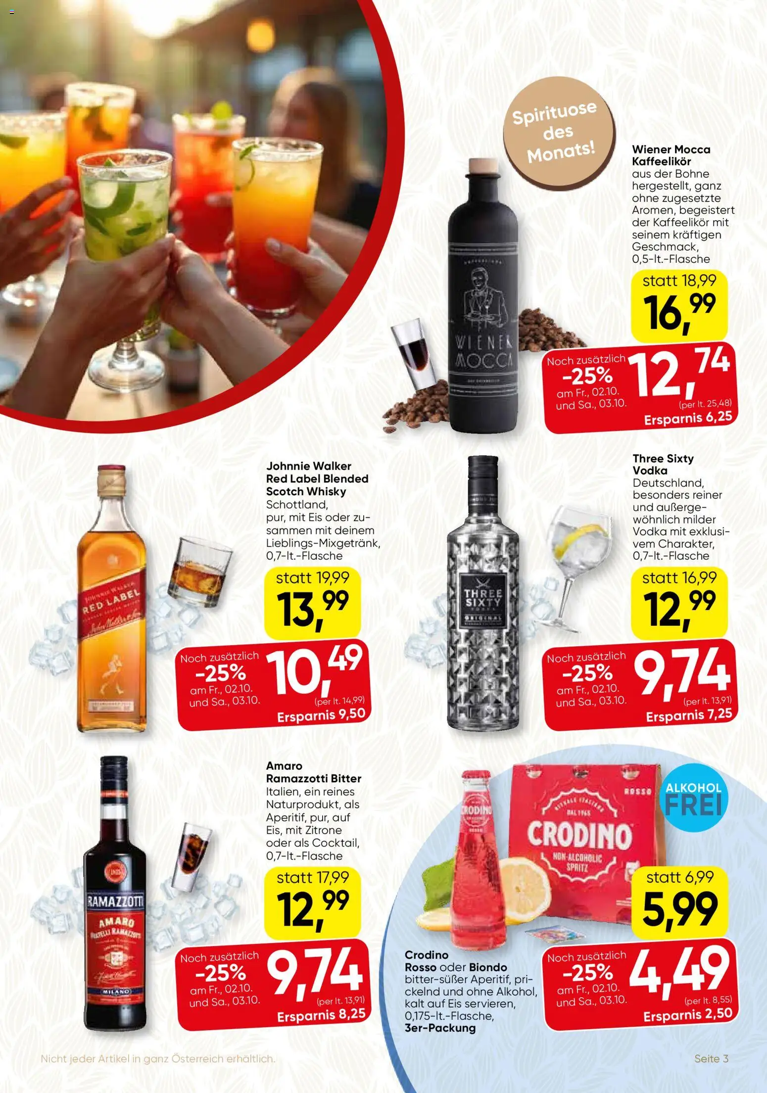 SPAR Gourmet Flugblatt gültig ab 01.10.2026 | Seite: 3 | Produkte: Eis, Zitrone, Bohne