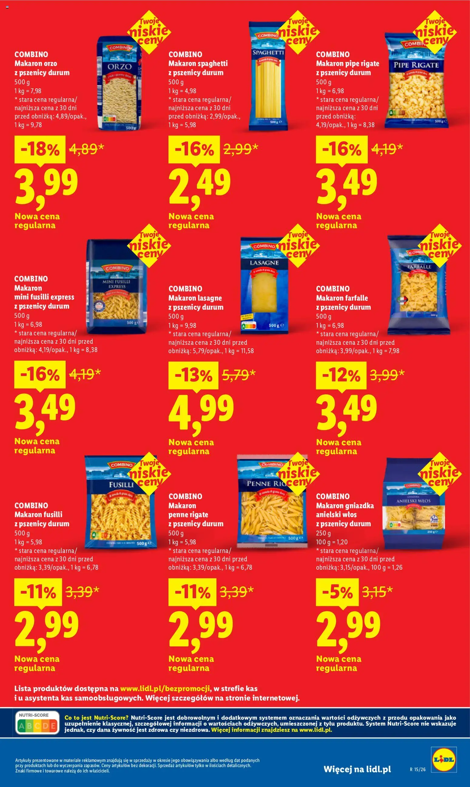 Lidl gazetka - Oszczędzaj każdego dnia od 09.06.2026 | Strona: 17 | Produkty: Makaron orzo, Penne, Lasagne, Makaron fusilli