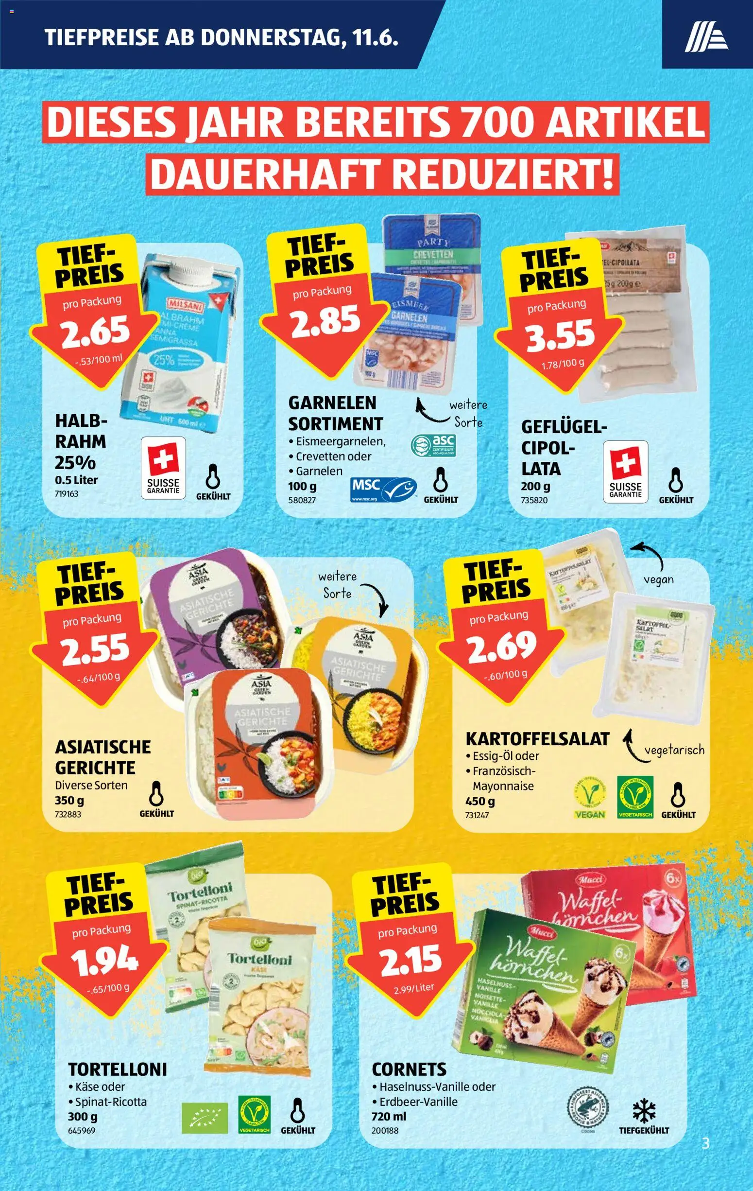 Aldi aktionen – gültig ab 11.06.2026 | Seite: 3 | Produkte: Garnelen, Käse, Mayonnaise