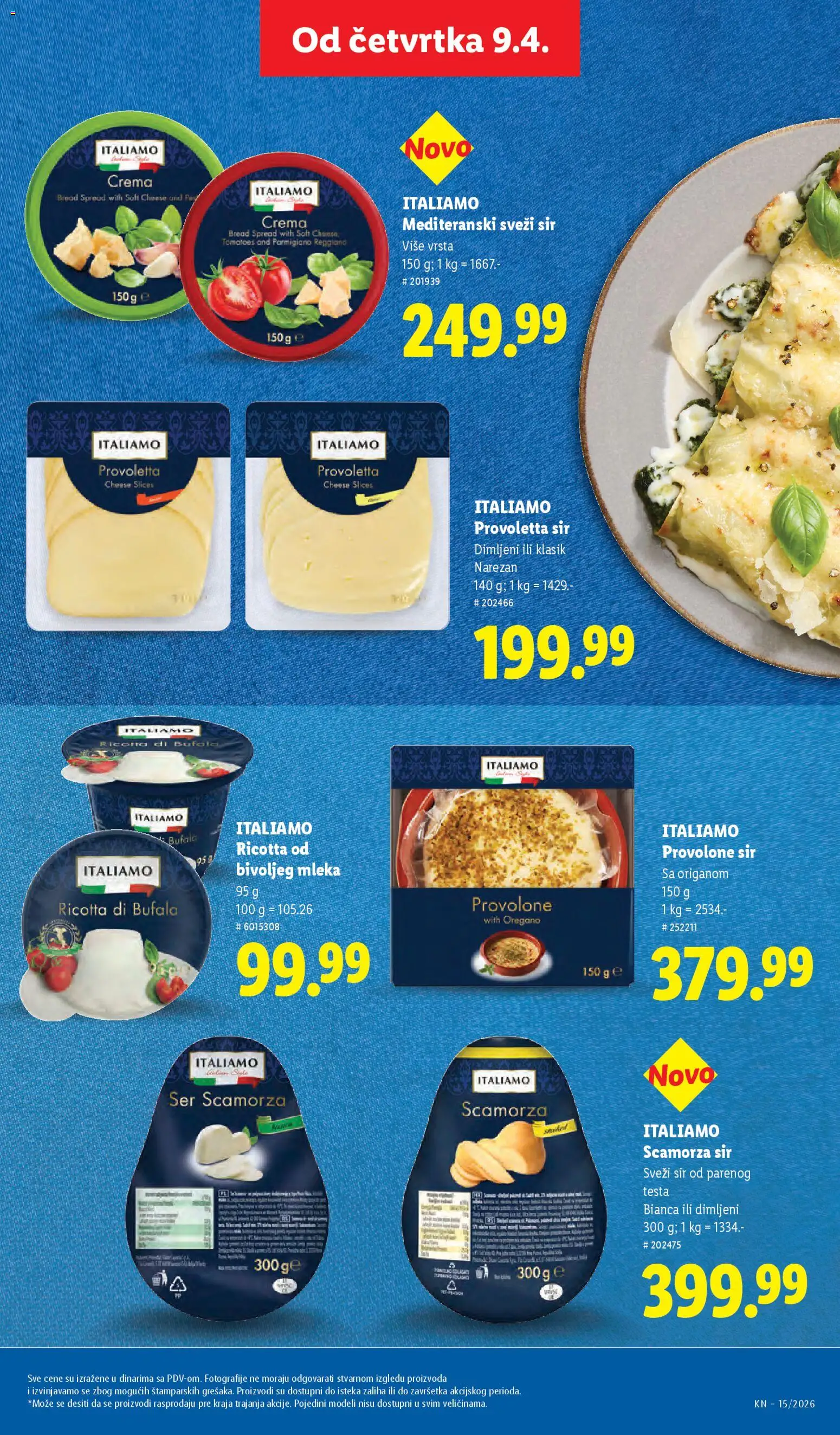 Lidl katalog - važi od 09.04.2026 | Strana: 59 | Proizvode: Ricotta, Parmigiano Reggiano, Sir, Sveži sir