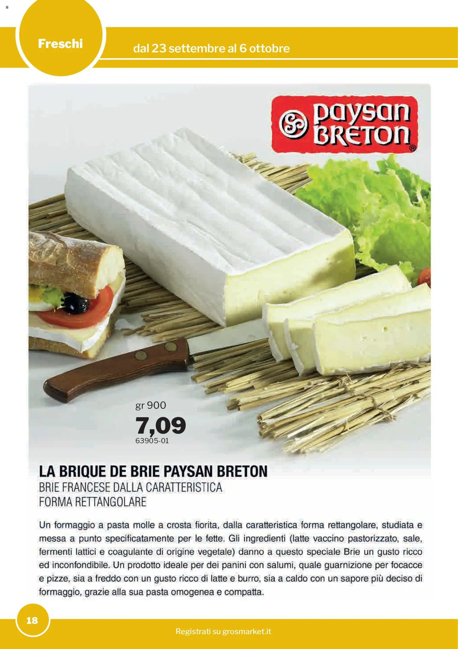 Volantino Sogegross del 23/09/2026 | Pagina: 18 | Prodotti: Latte, Formaggio, Pasta, Ingredienti