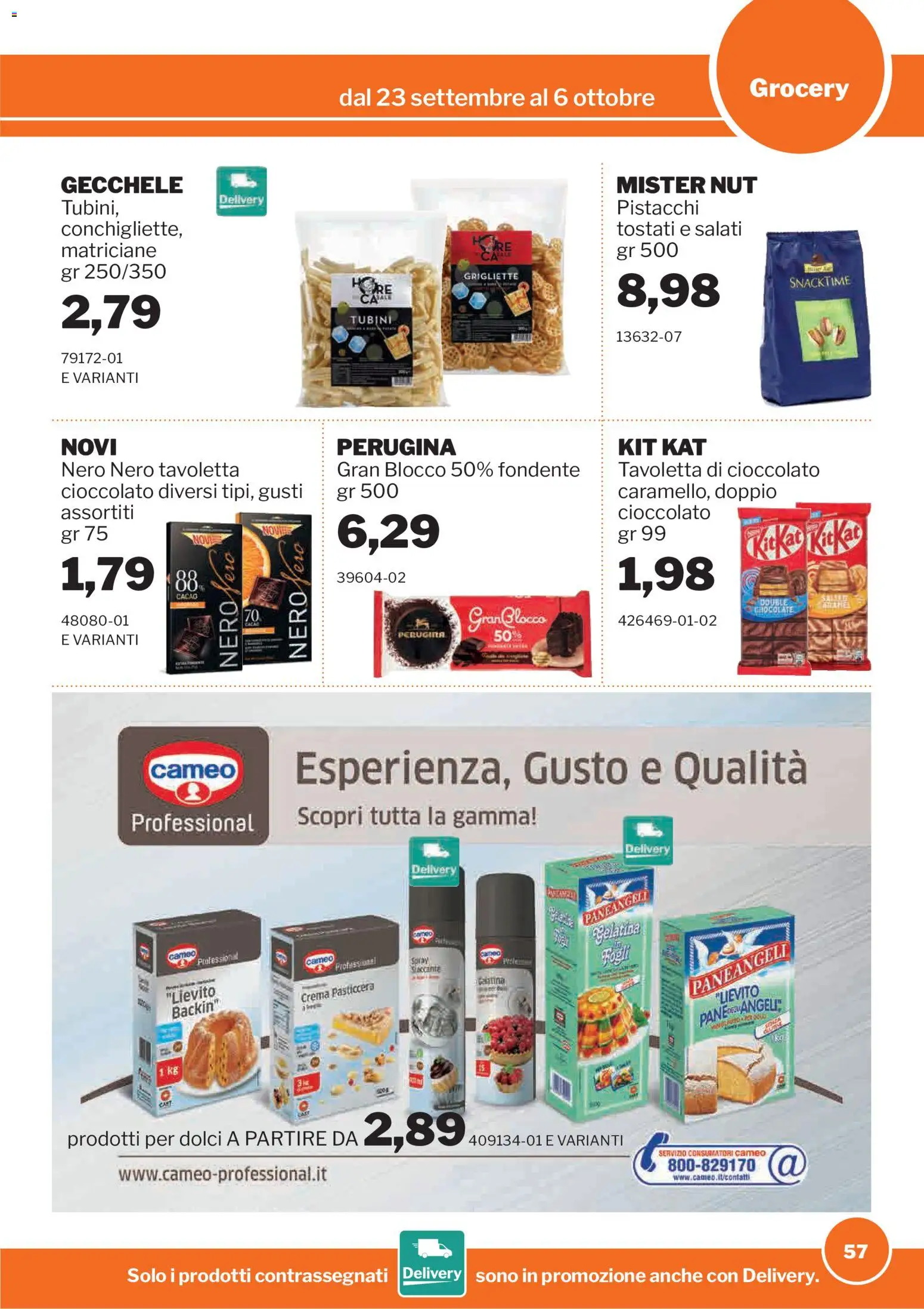 Volantino Sogegross del 23/09/2026 | Pagina: 57 | Prodotti: Crema, Cacao, Tavoletta, Lievito