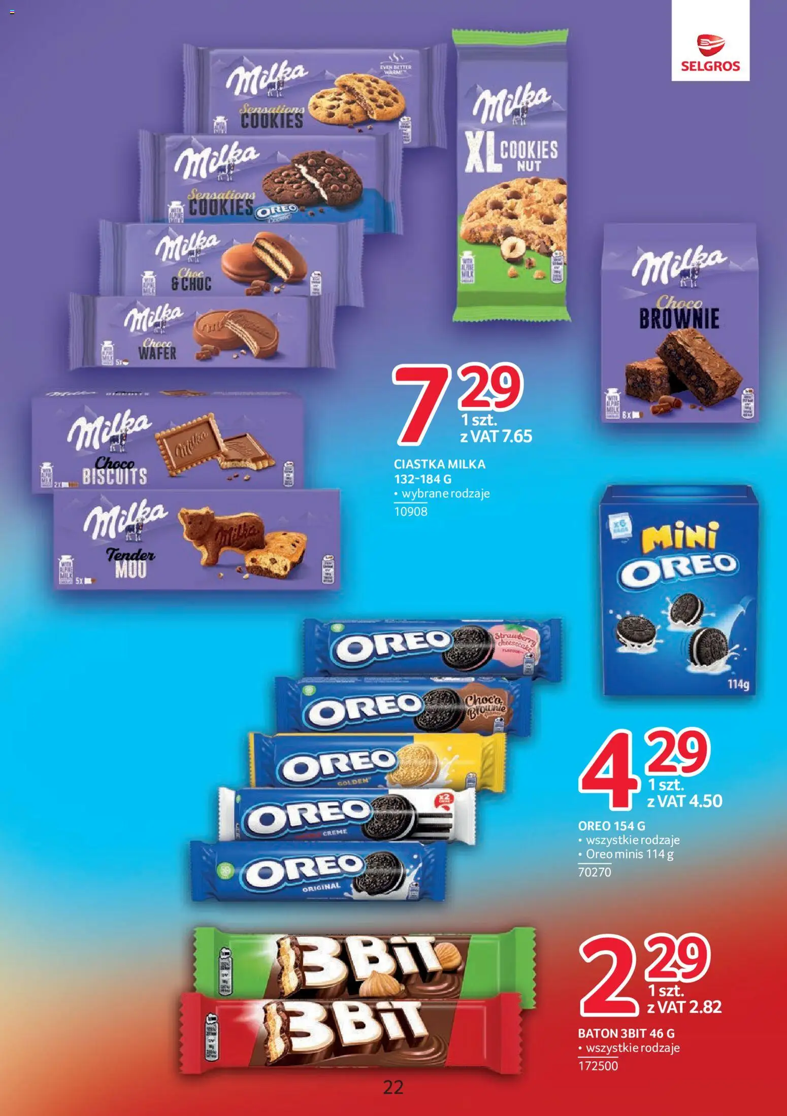 Selgros cash&carry gazetka - Markowe Produkty od 22.10.2026 | Strona: 22 | Produkty: Milka, Baton, Brownie, Ciastka